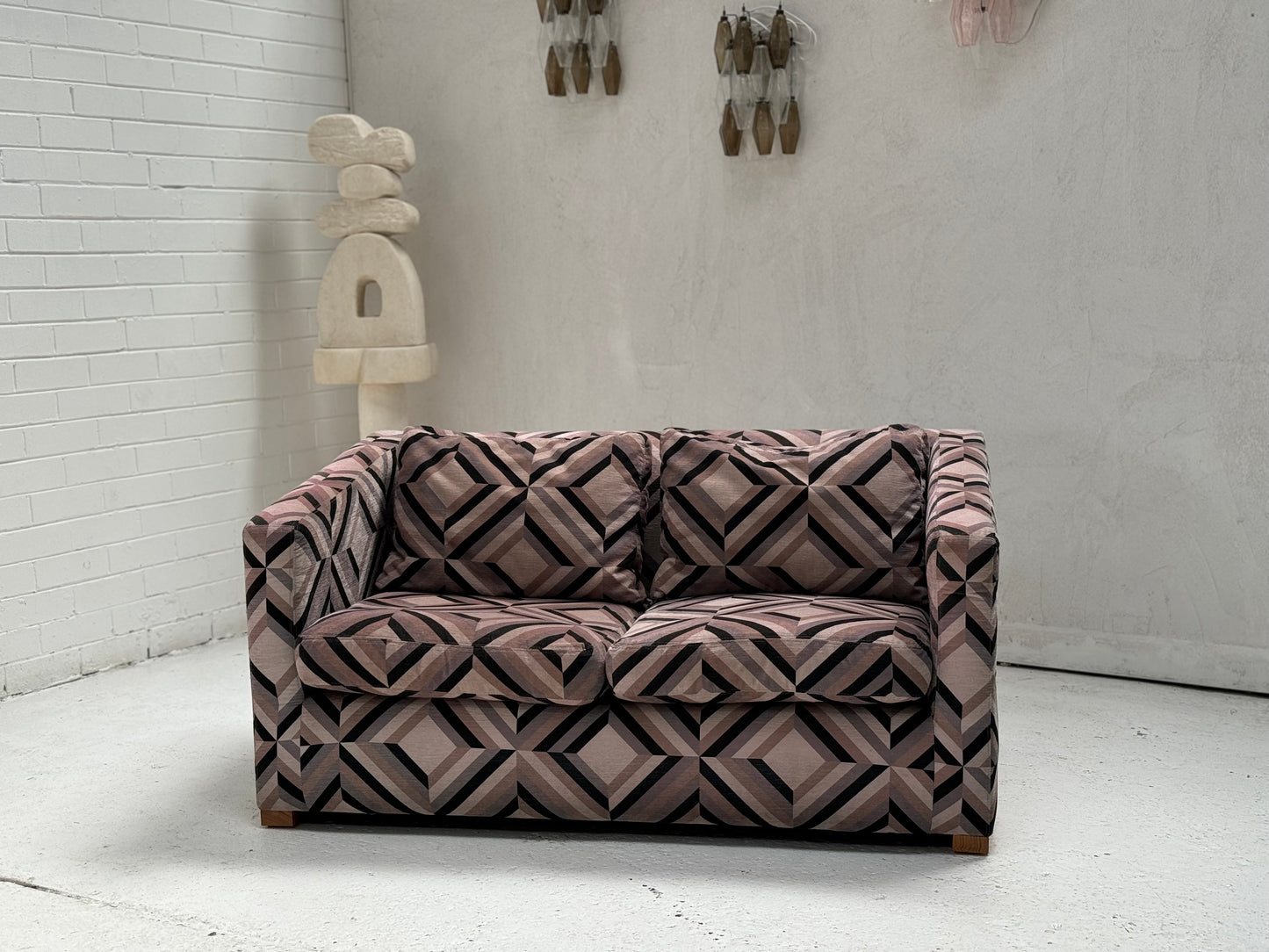 Vintage Geometric 2 Seater Sofa