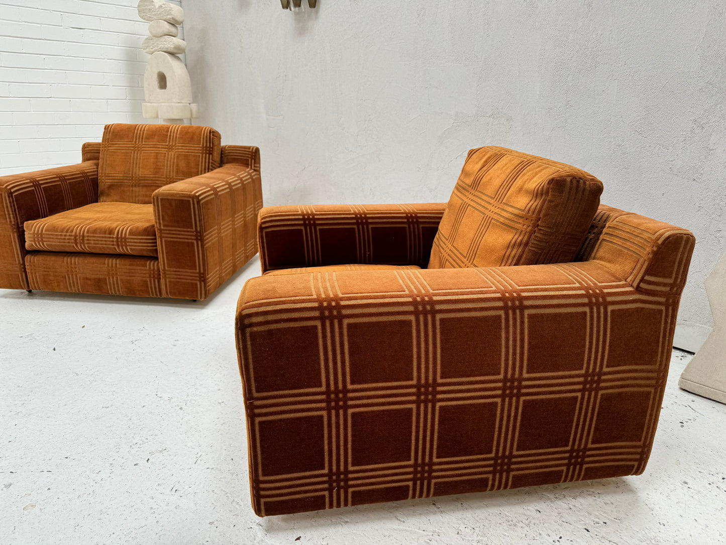 Vintage Armchairs - Geometric Pattern