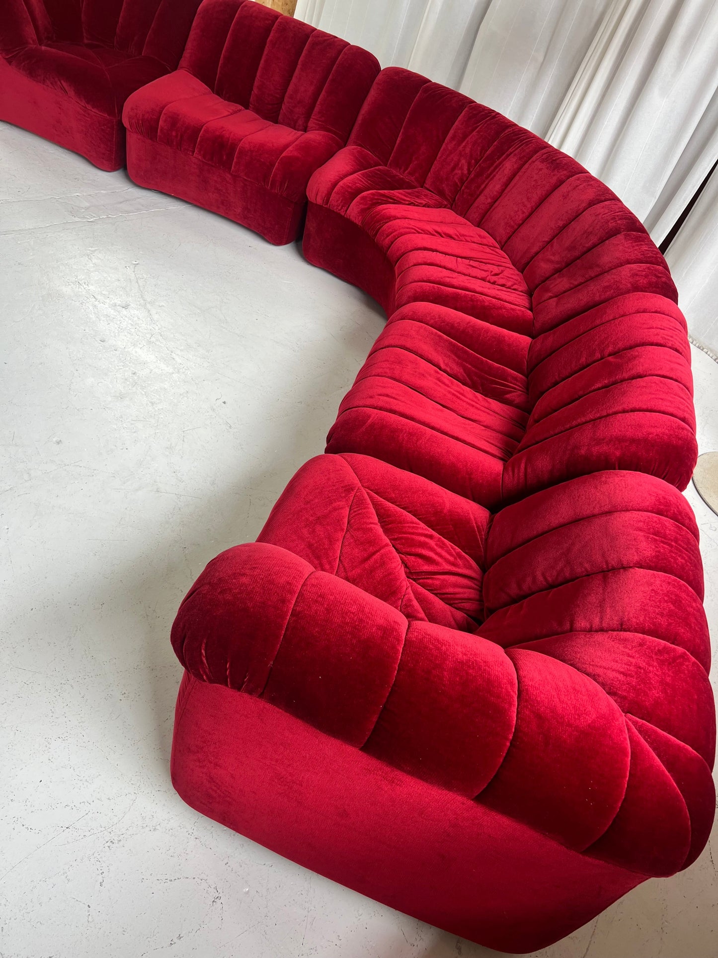 Vintage Featherston Numero Sofa Set - Ruby Velvet