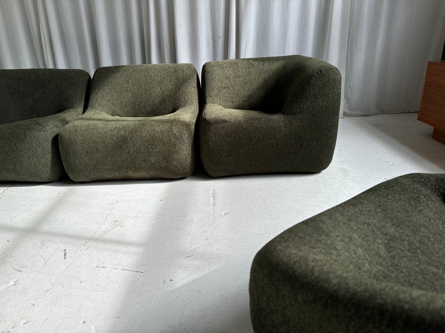 Vintage Featherston Numero IV Modular Sofa Set - Reupholstered (Green)