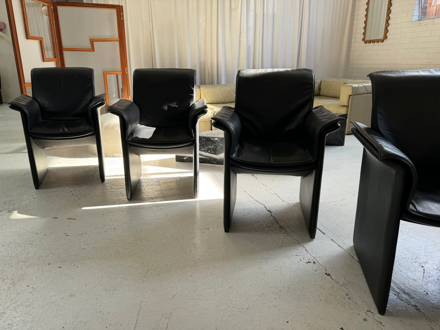 Italian Leather De Sede Style Chairs