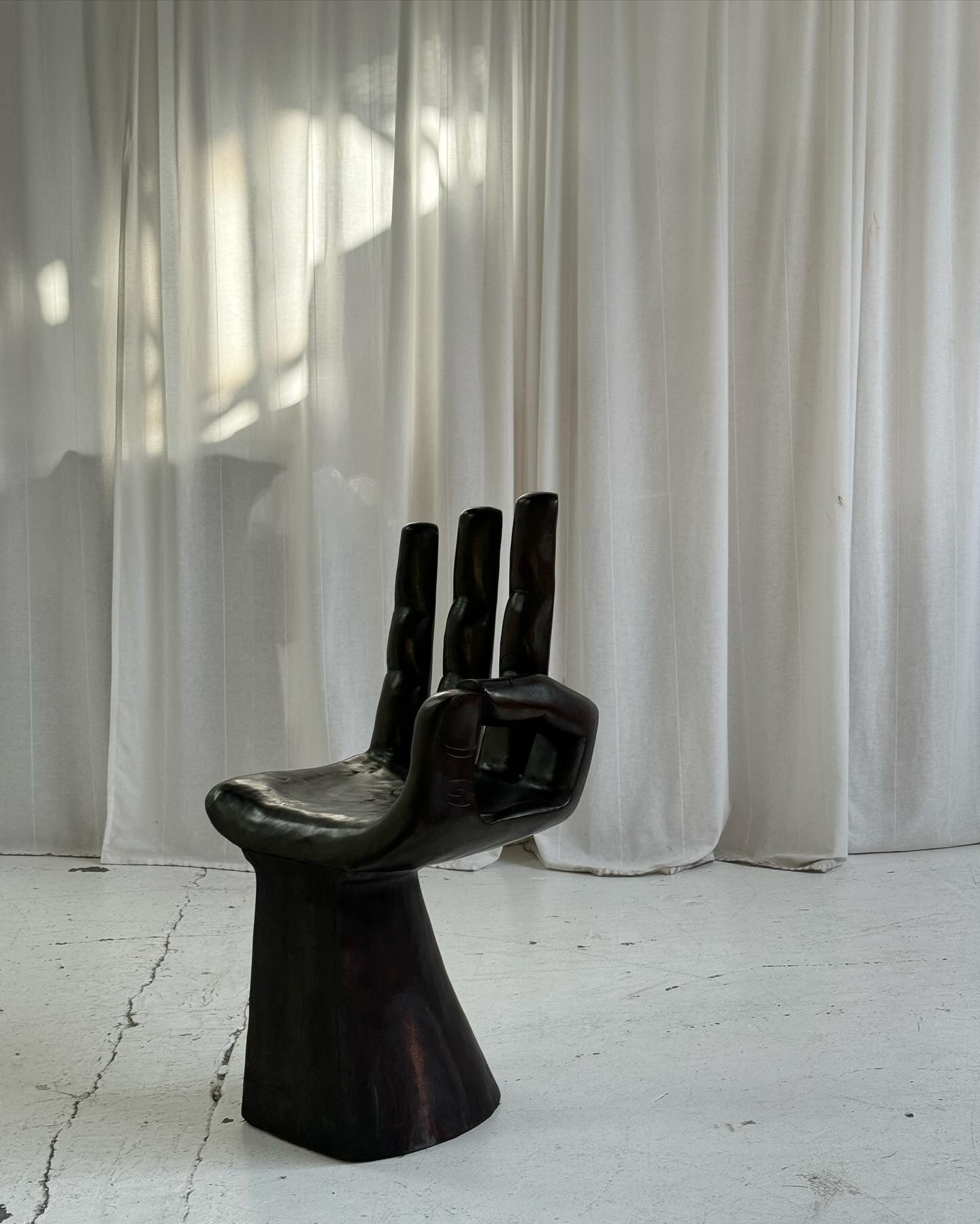 Sculptural Carved Wooden Hand Chairs