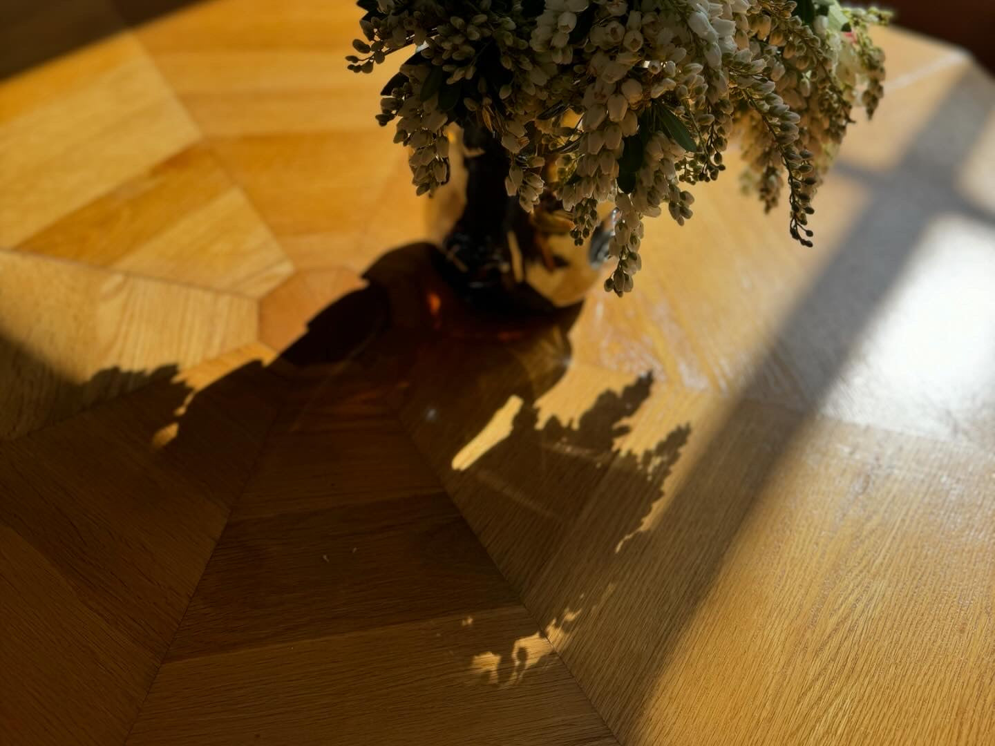 Restored Vintage Octagonal Wood Table