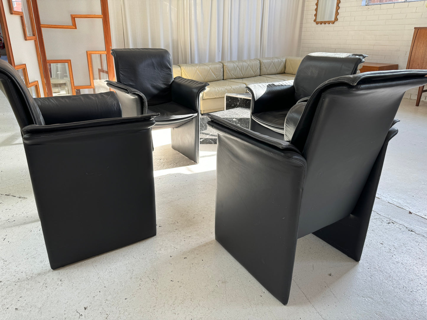 Italian Leather De Sede Style Chairs