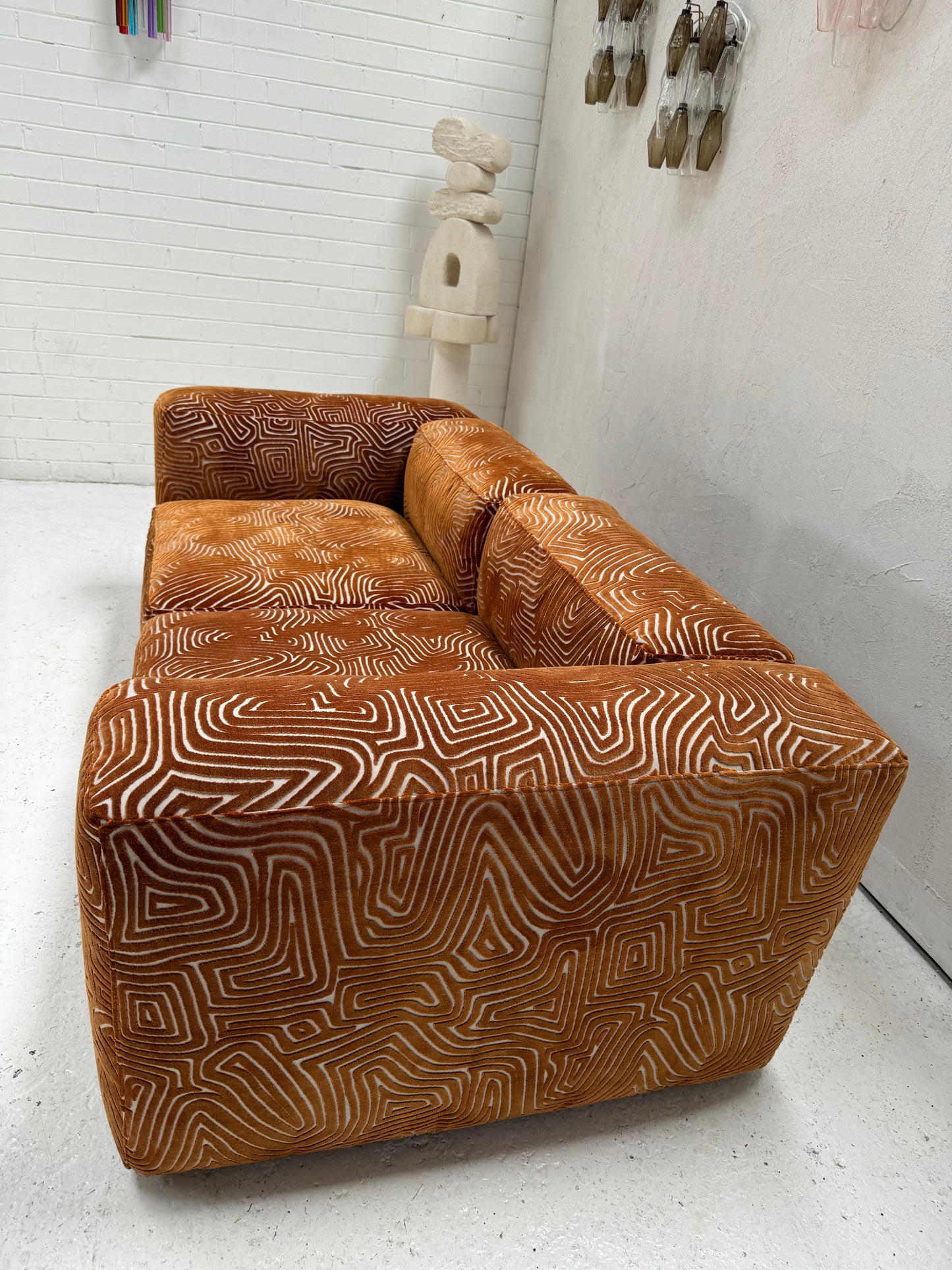 Custom Hay Mag Sofa Set - Tan Pattern