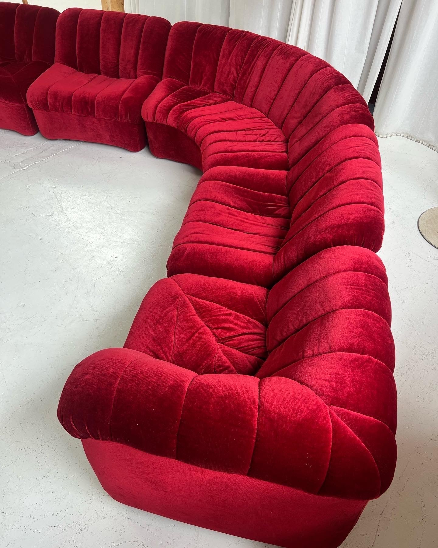 Vintage Featherston Numero Sofa Set - Ruby Velvet