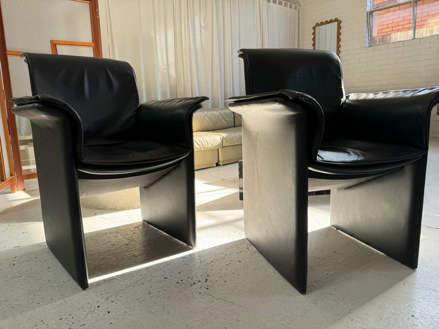 Italian Leather De Sede Style Chairs