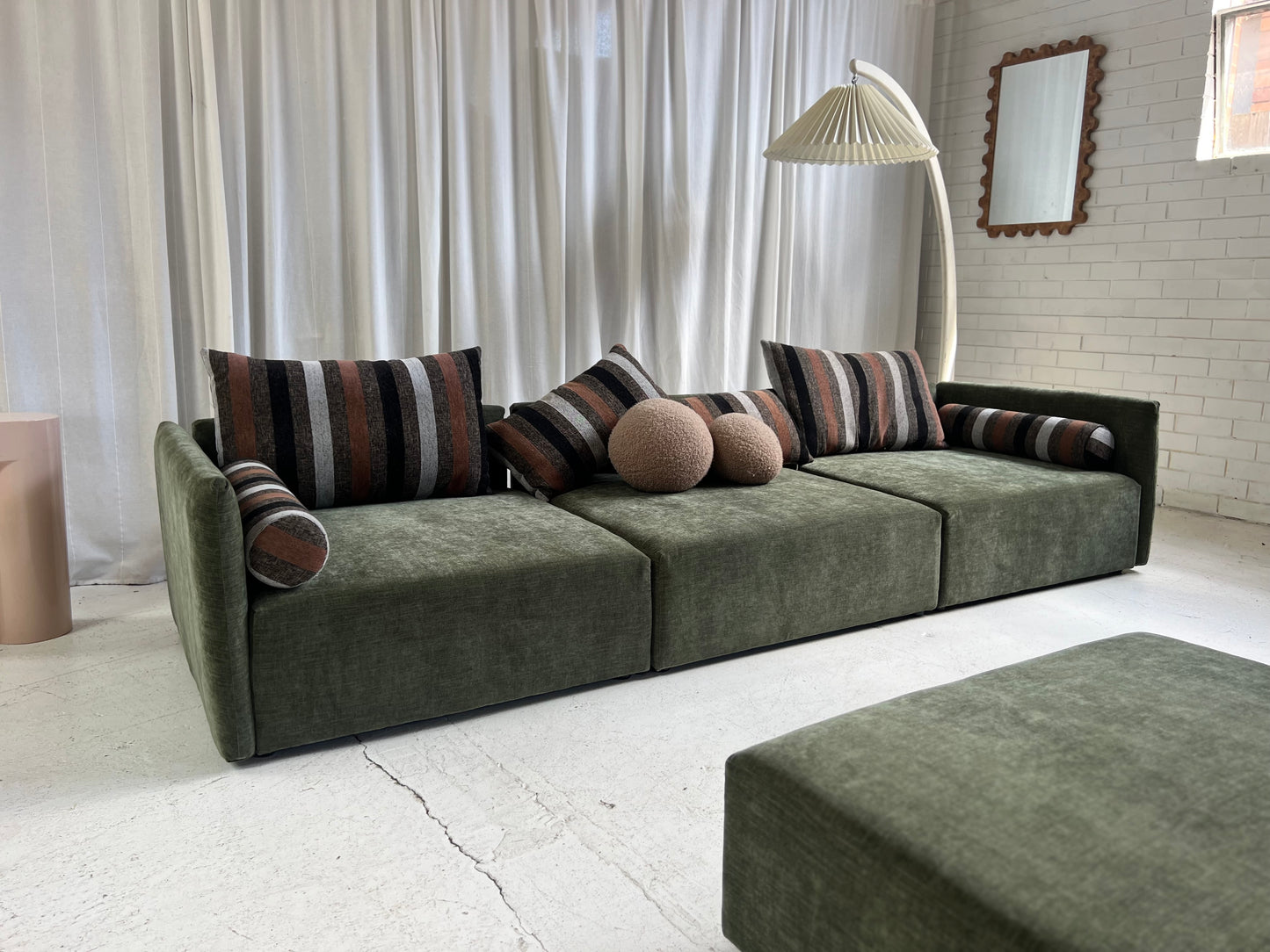 Bespoke 4 Piece Green Modular Sofa