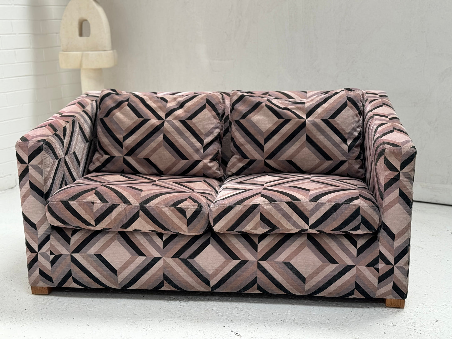 Vintage Geometric 2 Seater Sofa