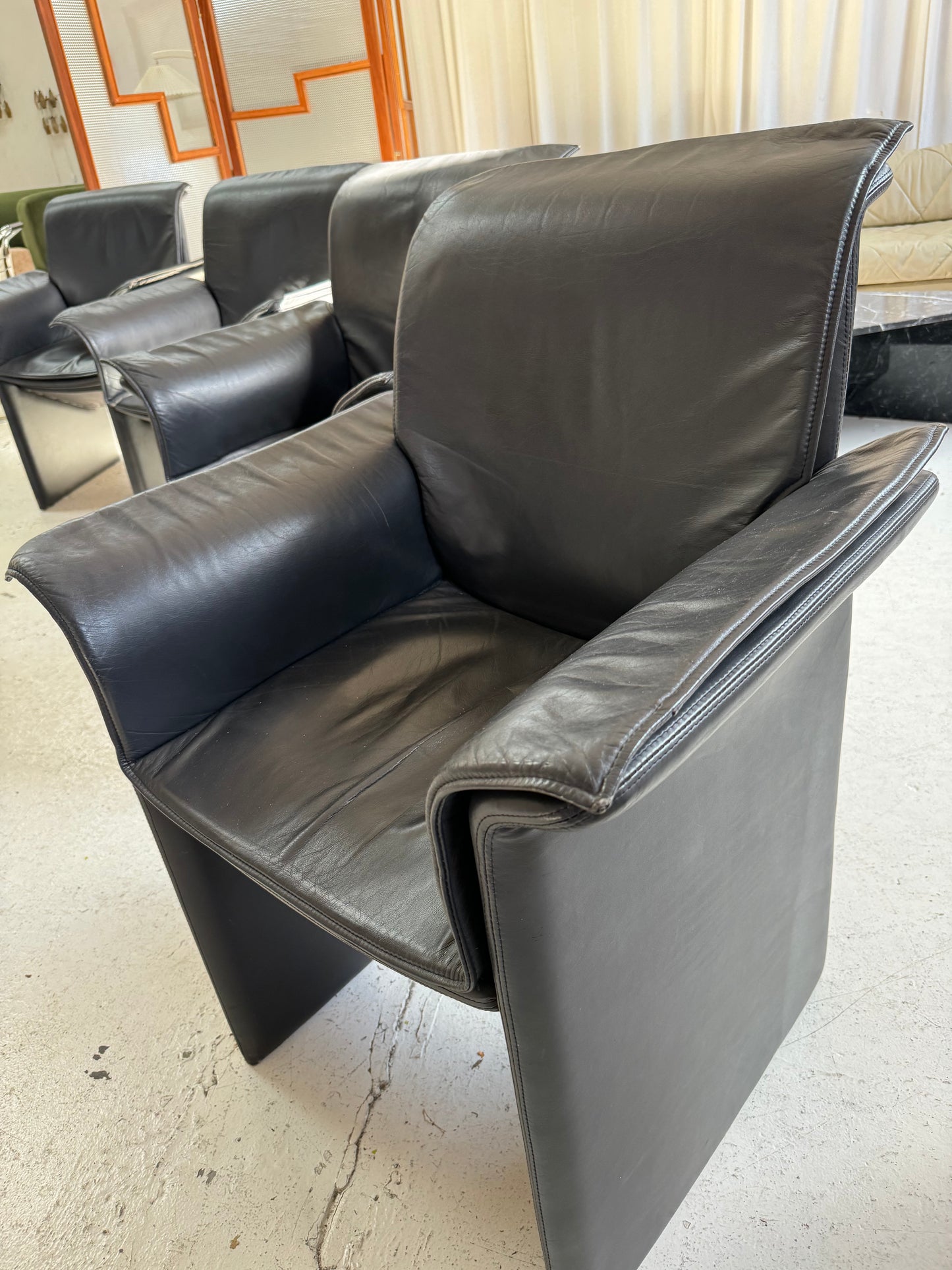 Italian Leather De Sede Style Chairs