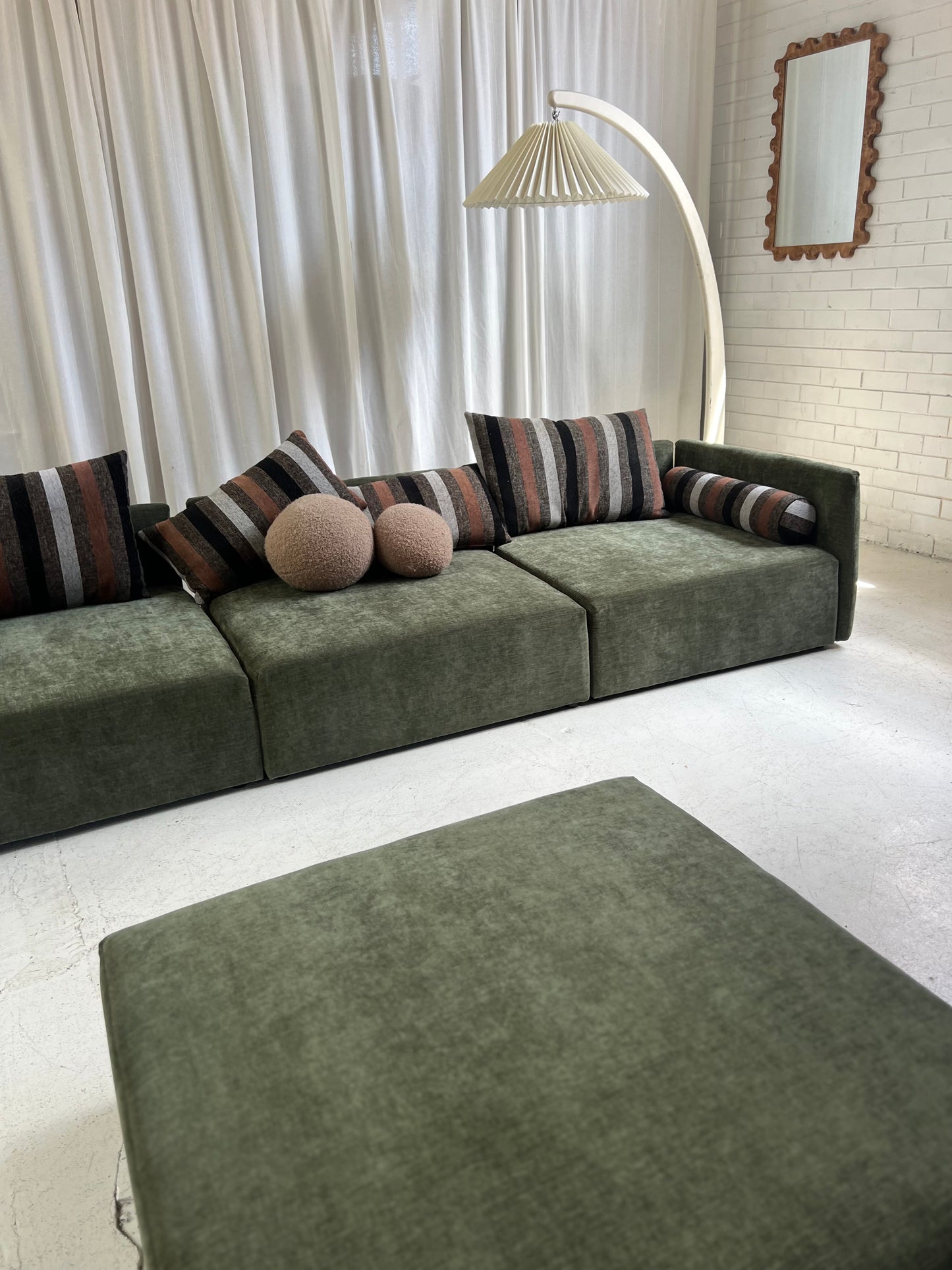 Bespoke 4 Piece Green Modular Sofa