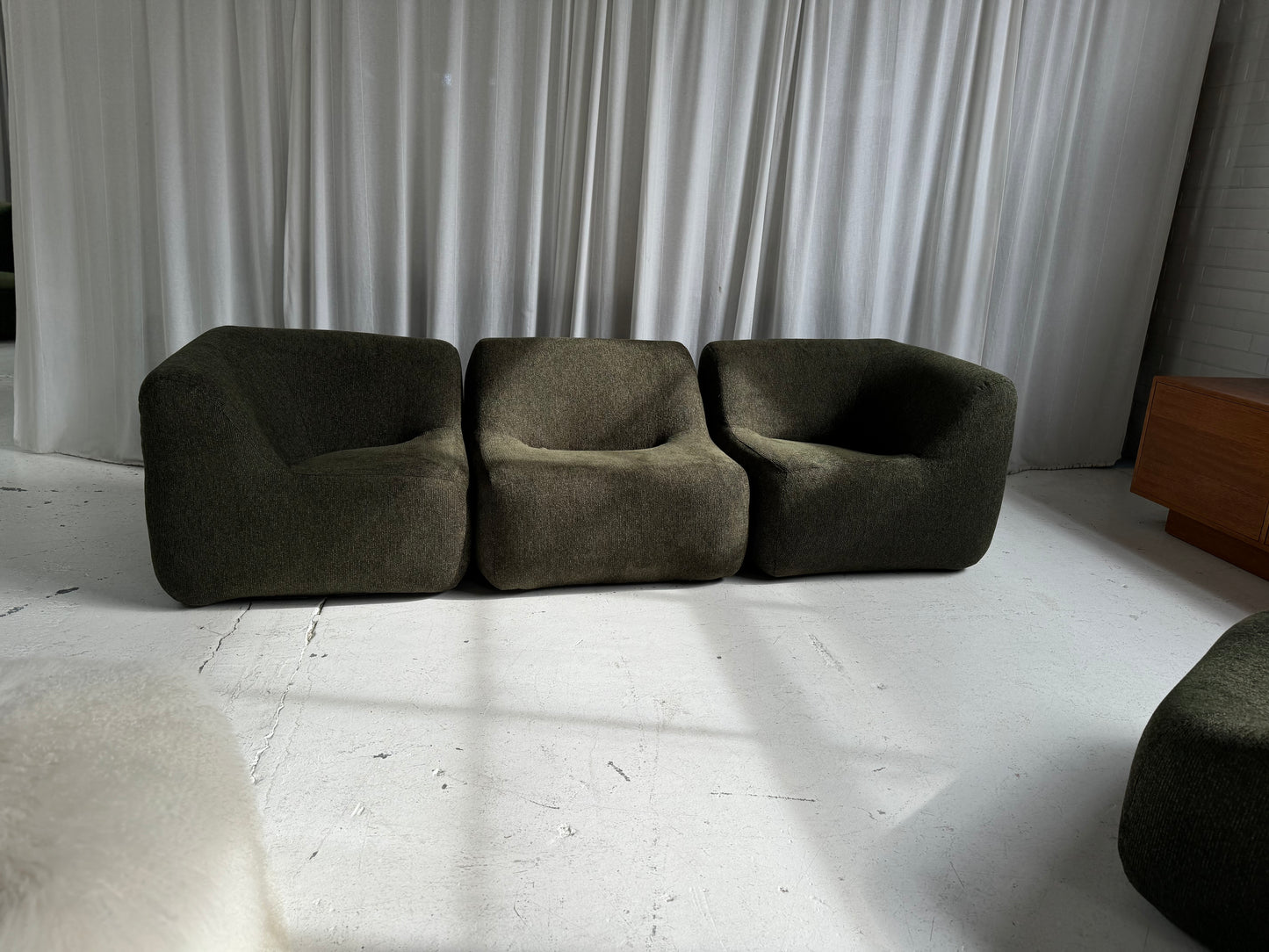 Vintage Featherston Numero IV Modular Sofa Set - Reupholstered (Green)