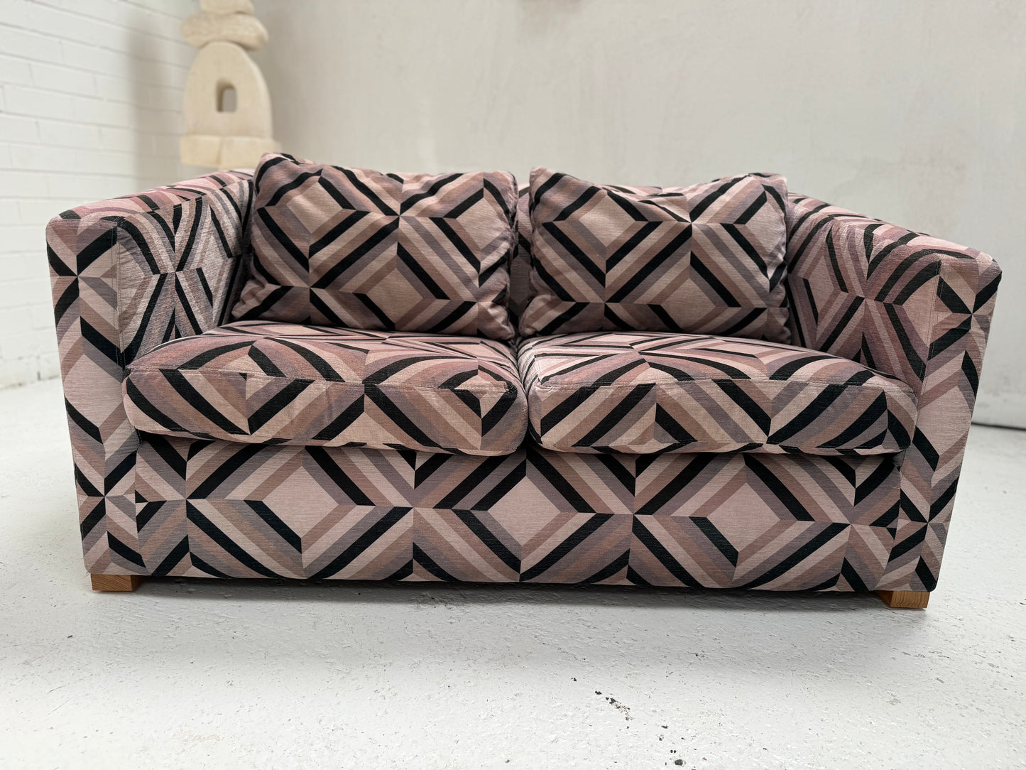 Vintage Geometric 2 Seater Sofa