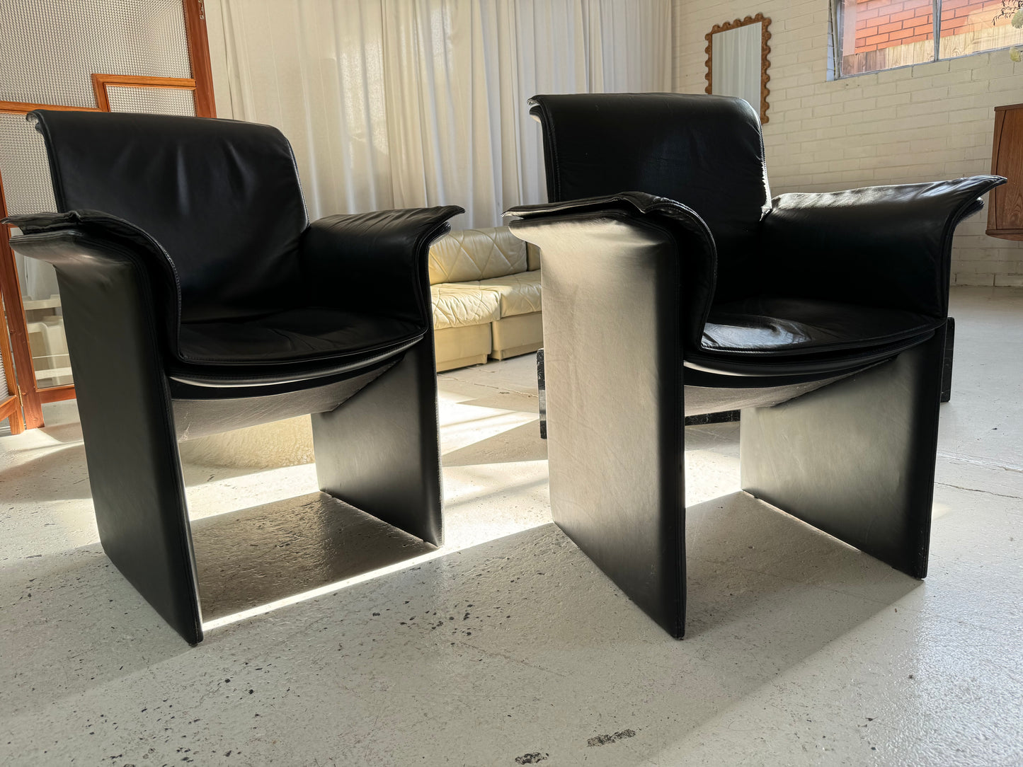 Italian Leather De Sede Style Chairs