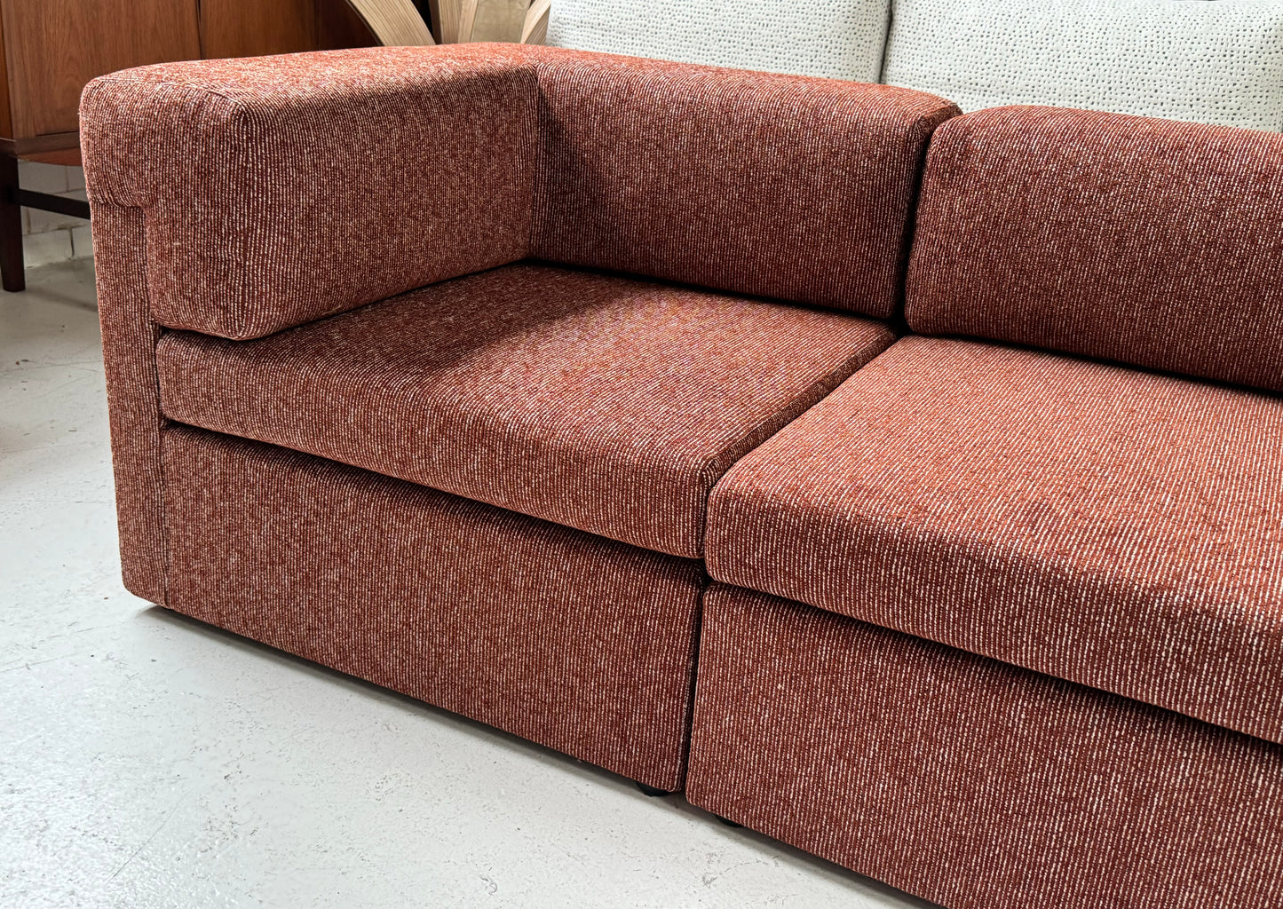 Restored 6 Piece Vintage Modular Sofa Set - Tweed Boucle