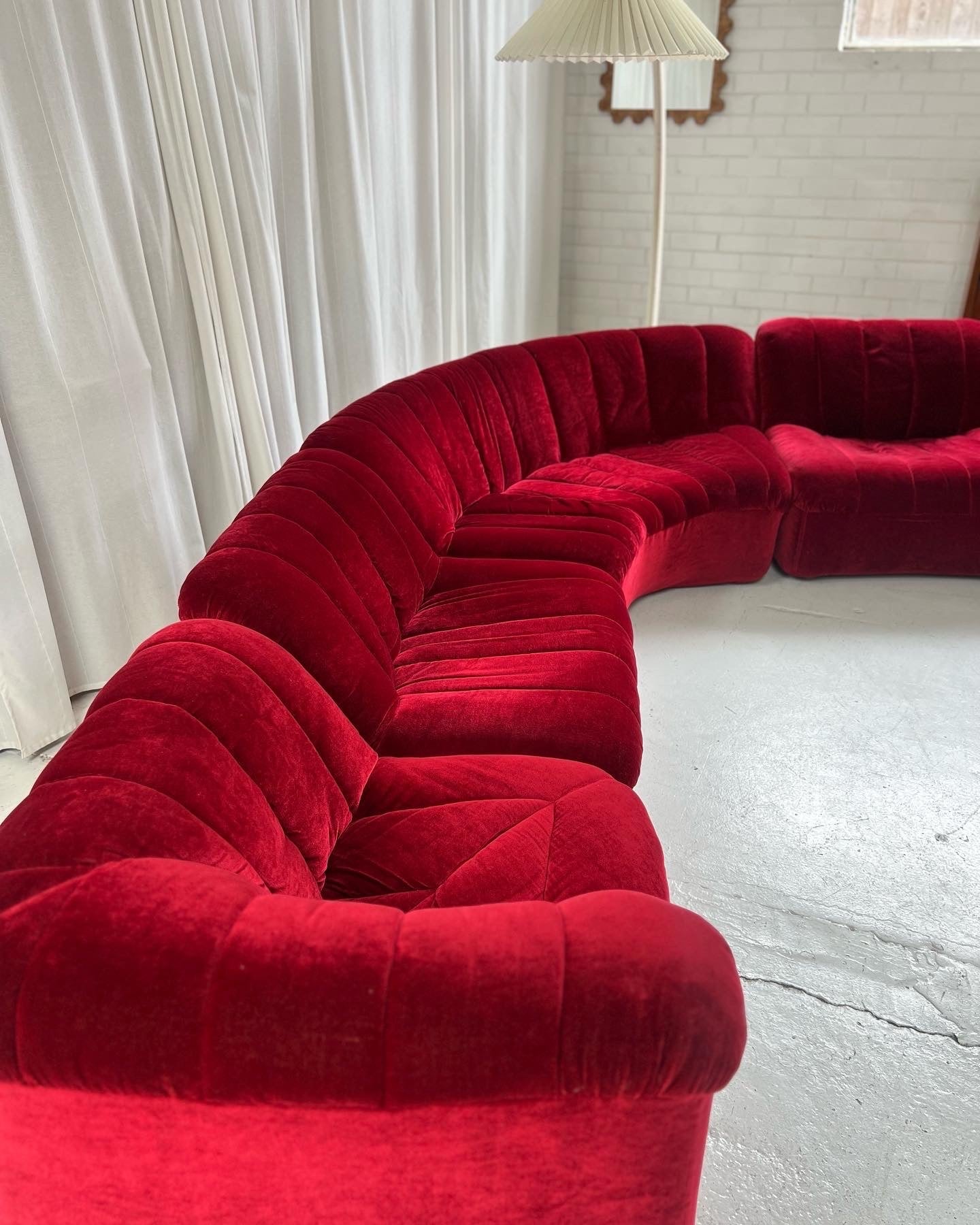 Vintage Featherston Numero Sofa Set - Ruby Velvet