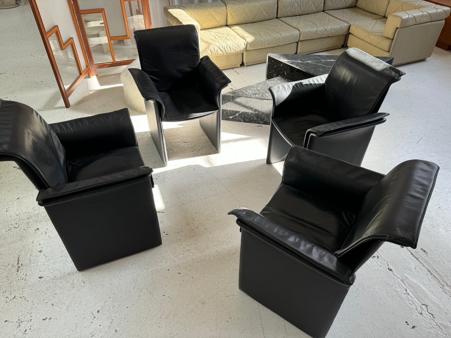 Italian Leather De Sede Style Chairs