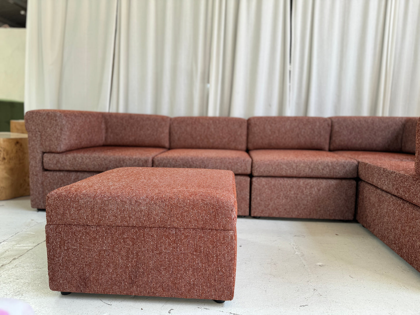 Restored 6 Piece Vintage Modular Sofa Set - Tweed Boucle