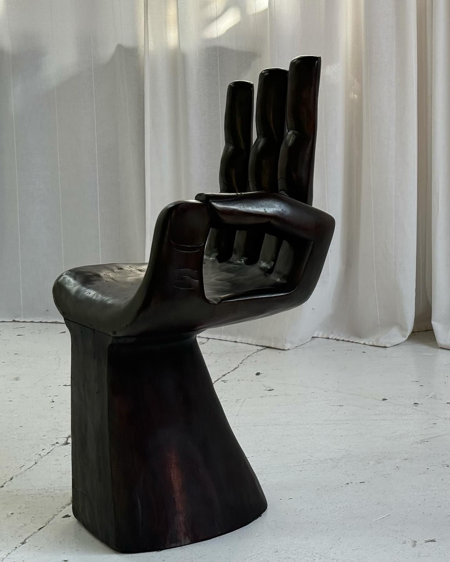 Sculptural Carved Wooden Hand Chairs