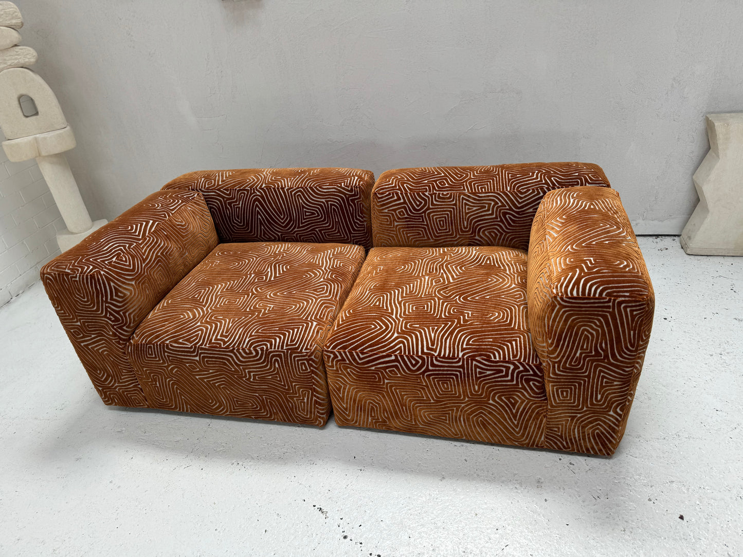 Custom Hay Mag Sofa Set - Tan Pattern