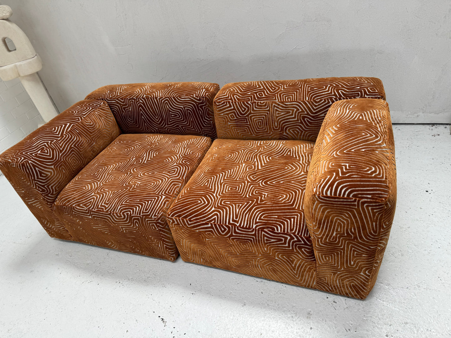 Custom Hay Mag Sofa Set - Tan Pattern