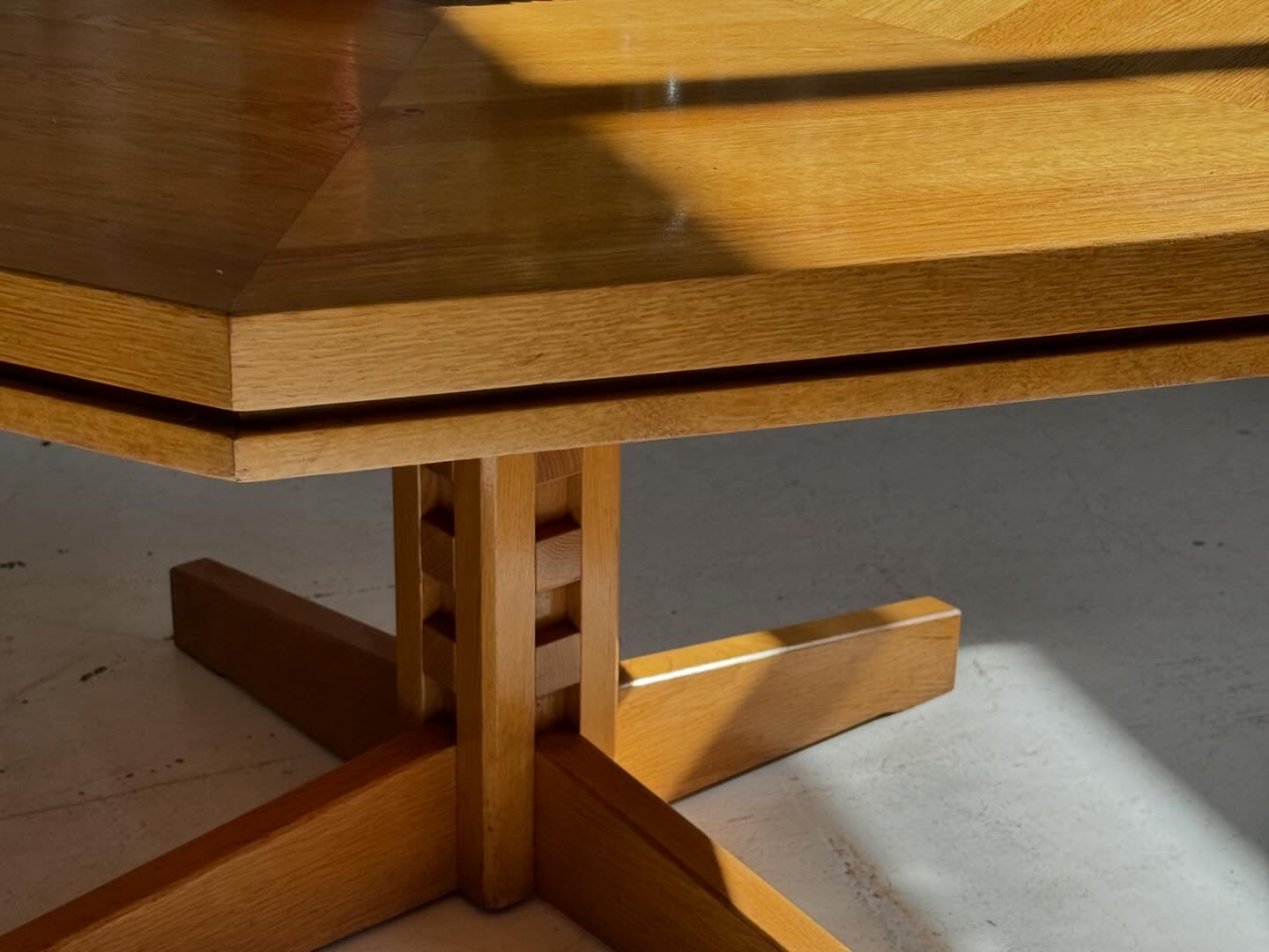 Restored Vintage Octagonal Wood Table