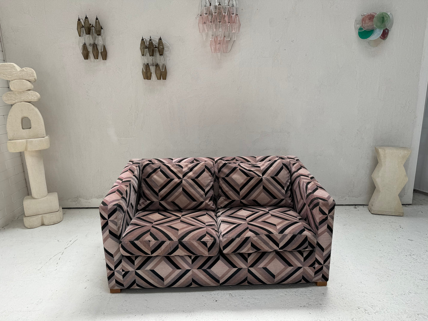 Vintage Geometric 2 Seater Sofa