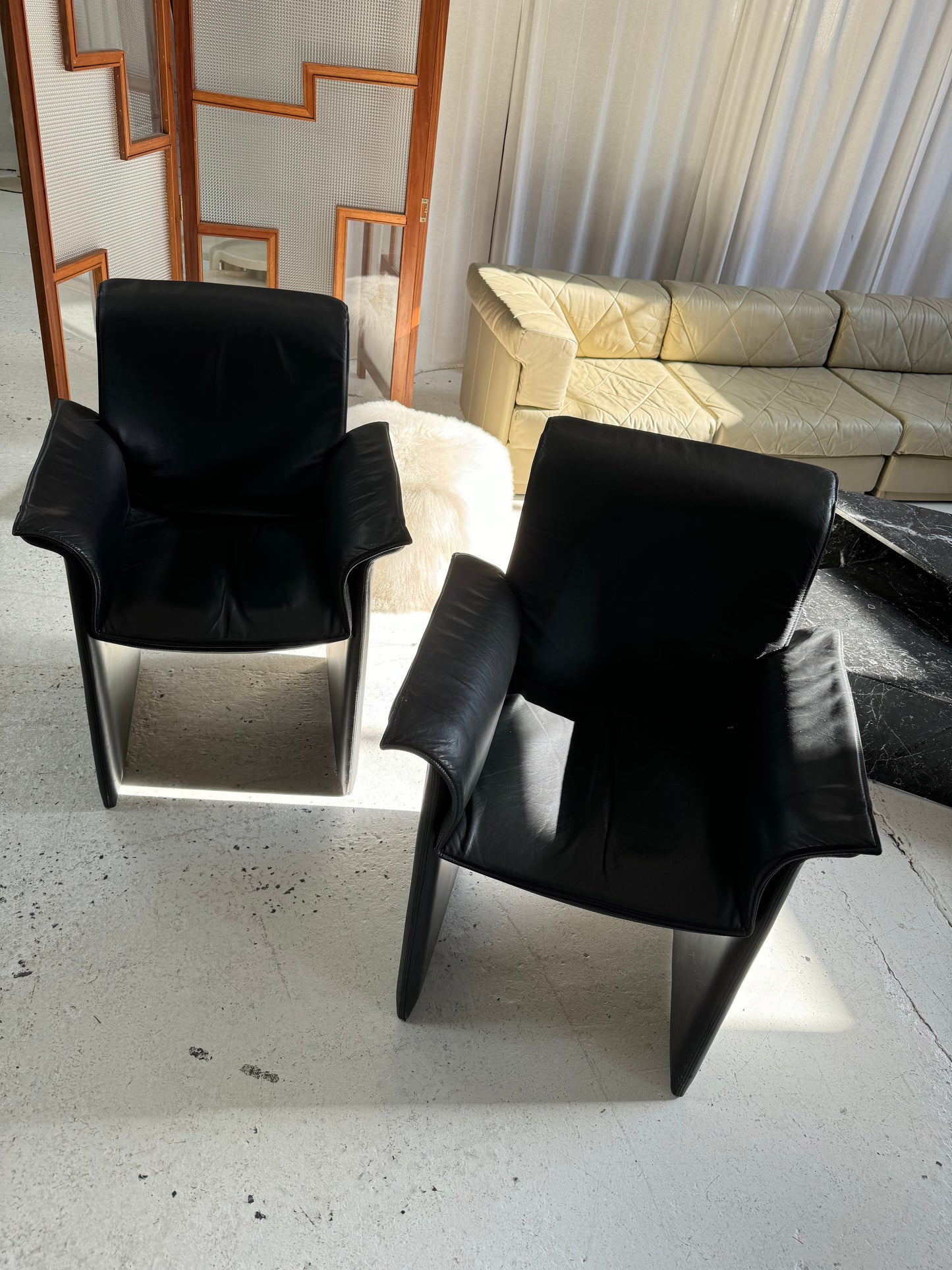 Italian Leather De Sede Style Chairs