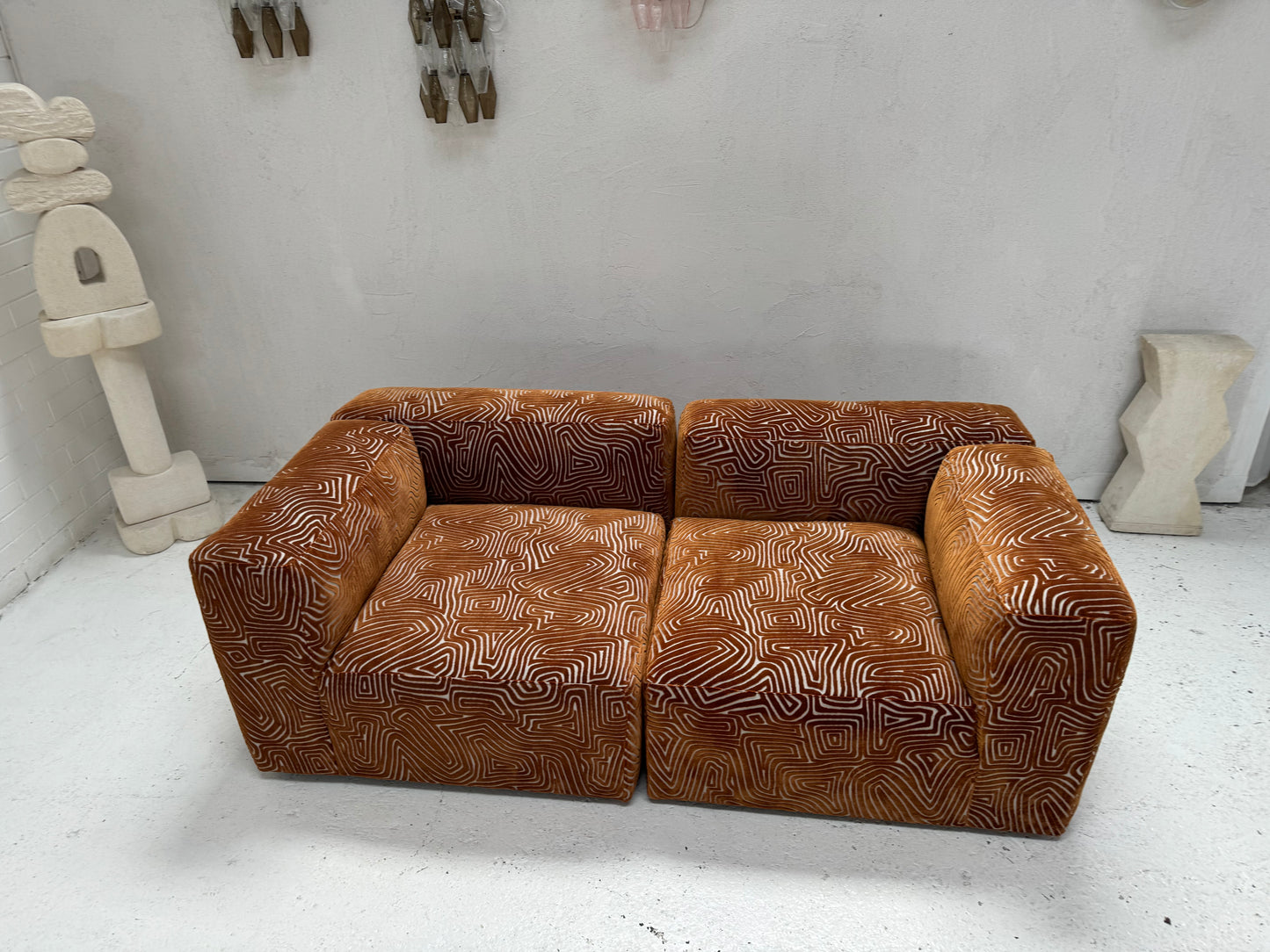 Custom Hay Mag Sofa Set - Tan Pattern