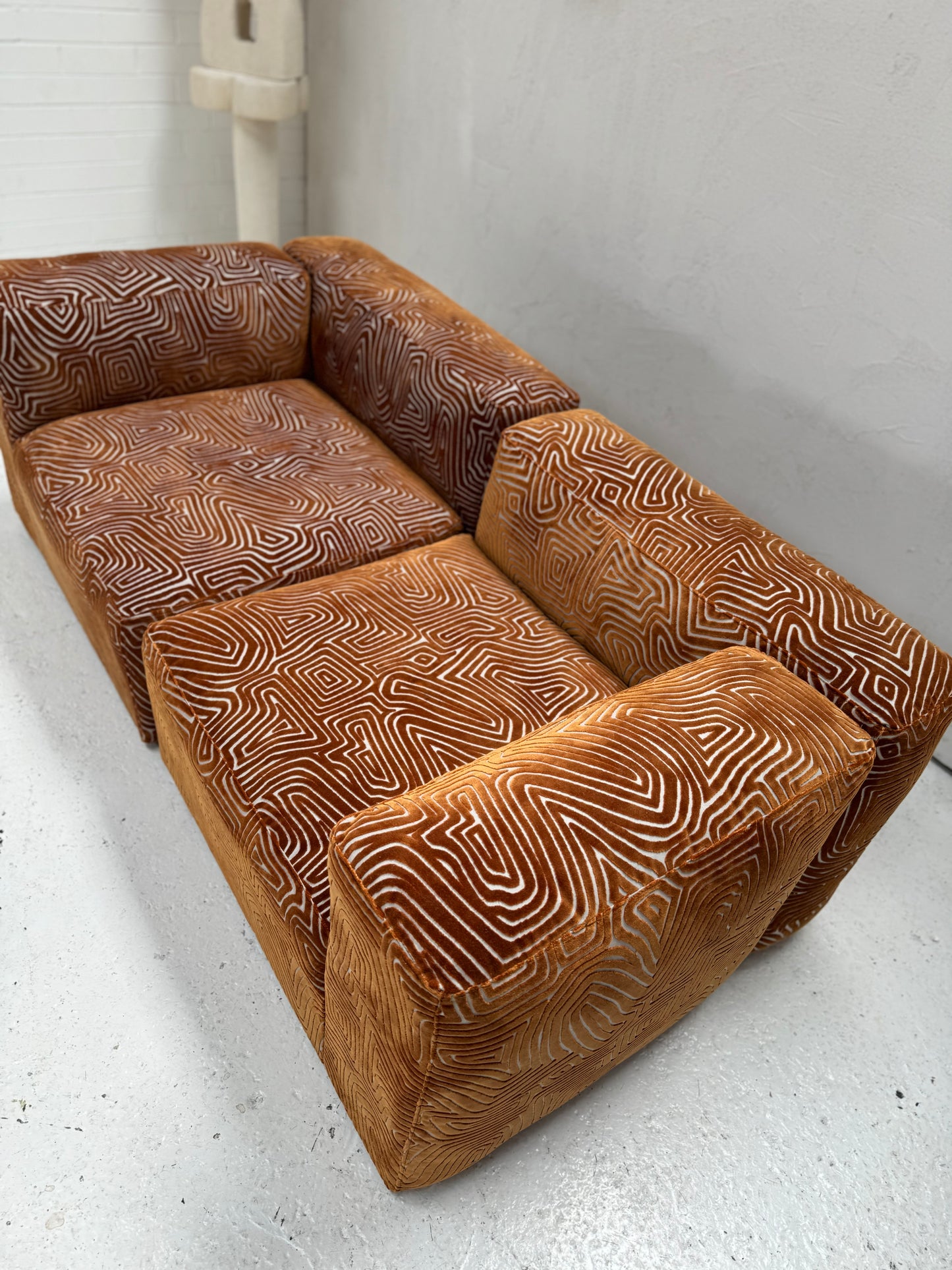 Custom Hay Mag Sofa Set - Tan Pattern