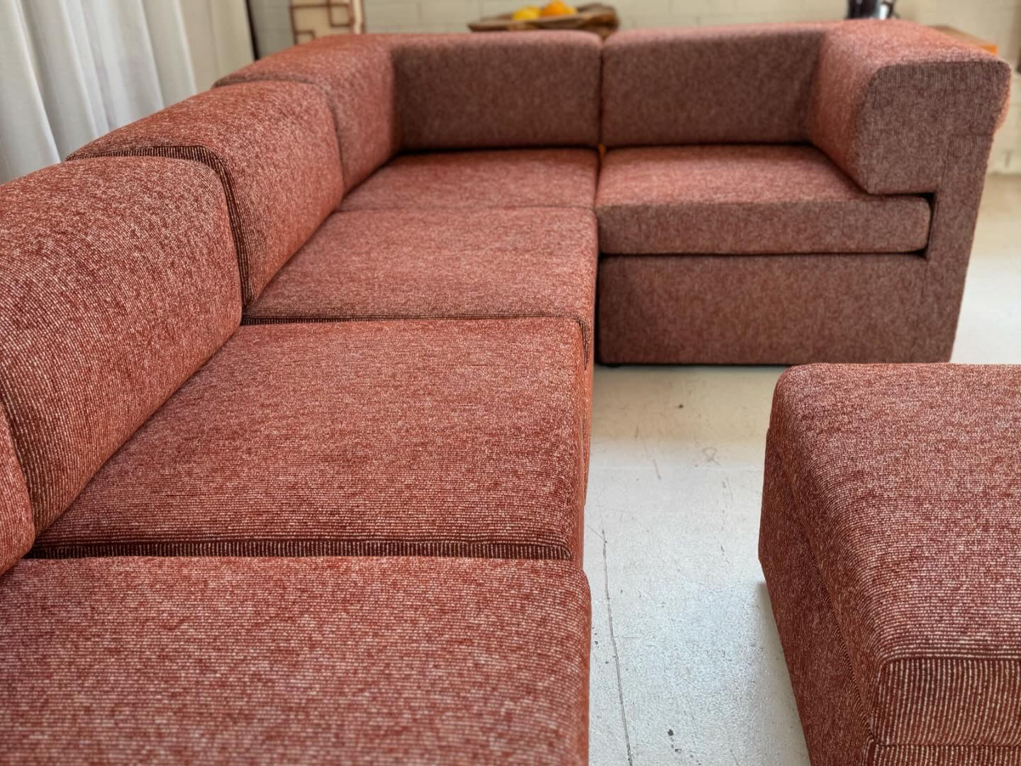 Restored 6 Piece Vintage Modular Sofa Set - Tweed Boucle