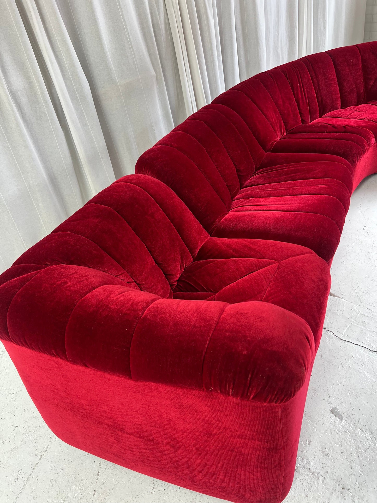 Vintage Featherston Numero Sofa Set - Ruby Velvet