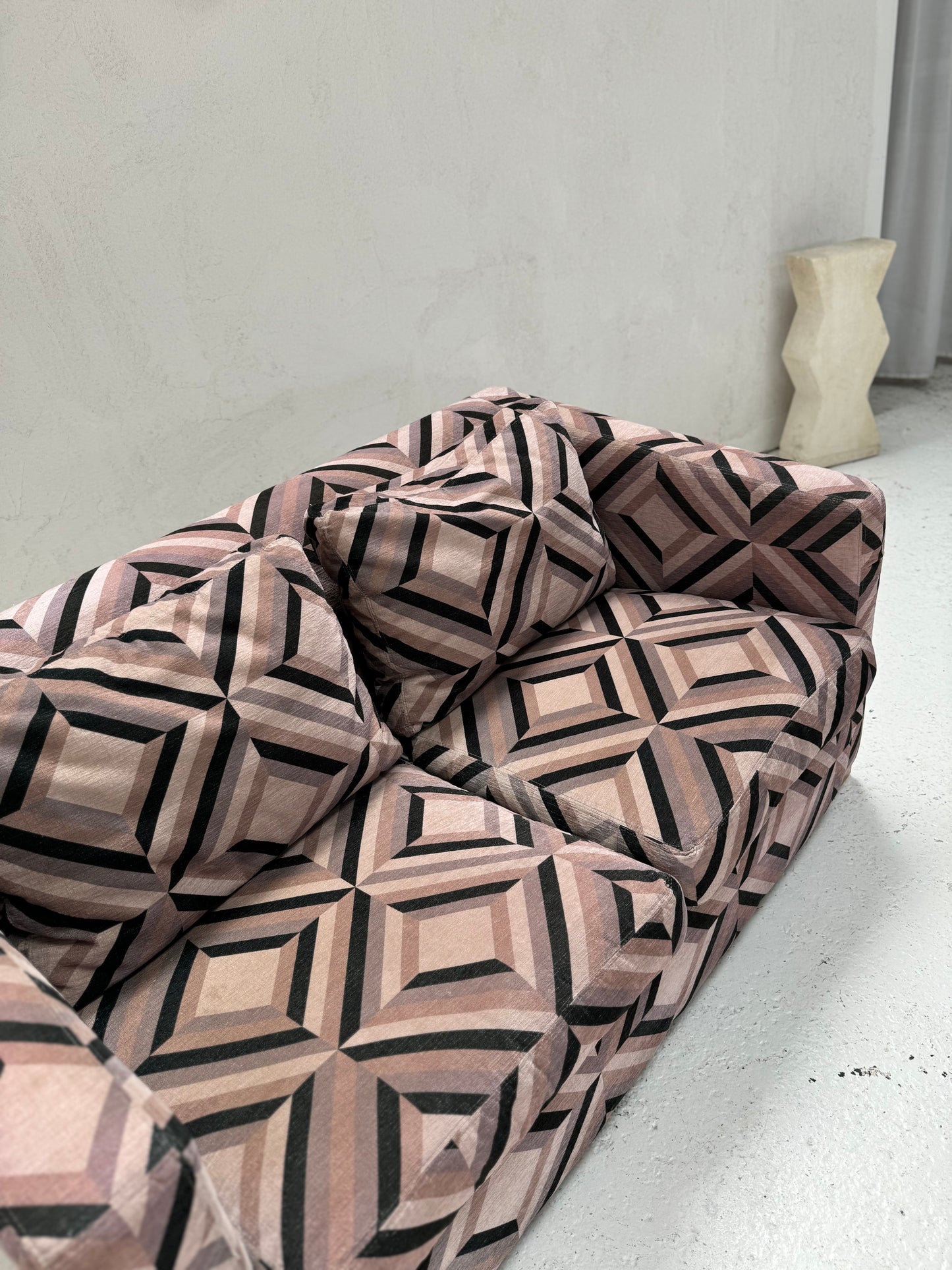 Vintage Geometric 2 Seater Sofa