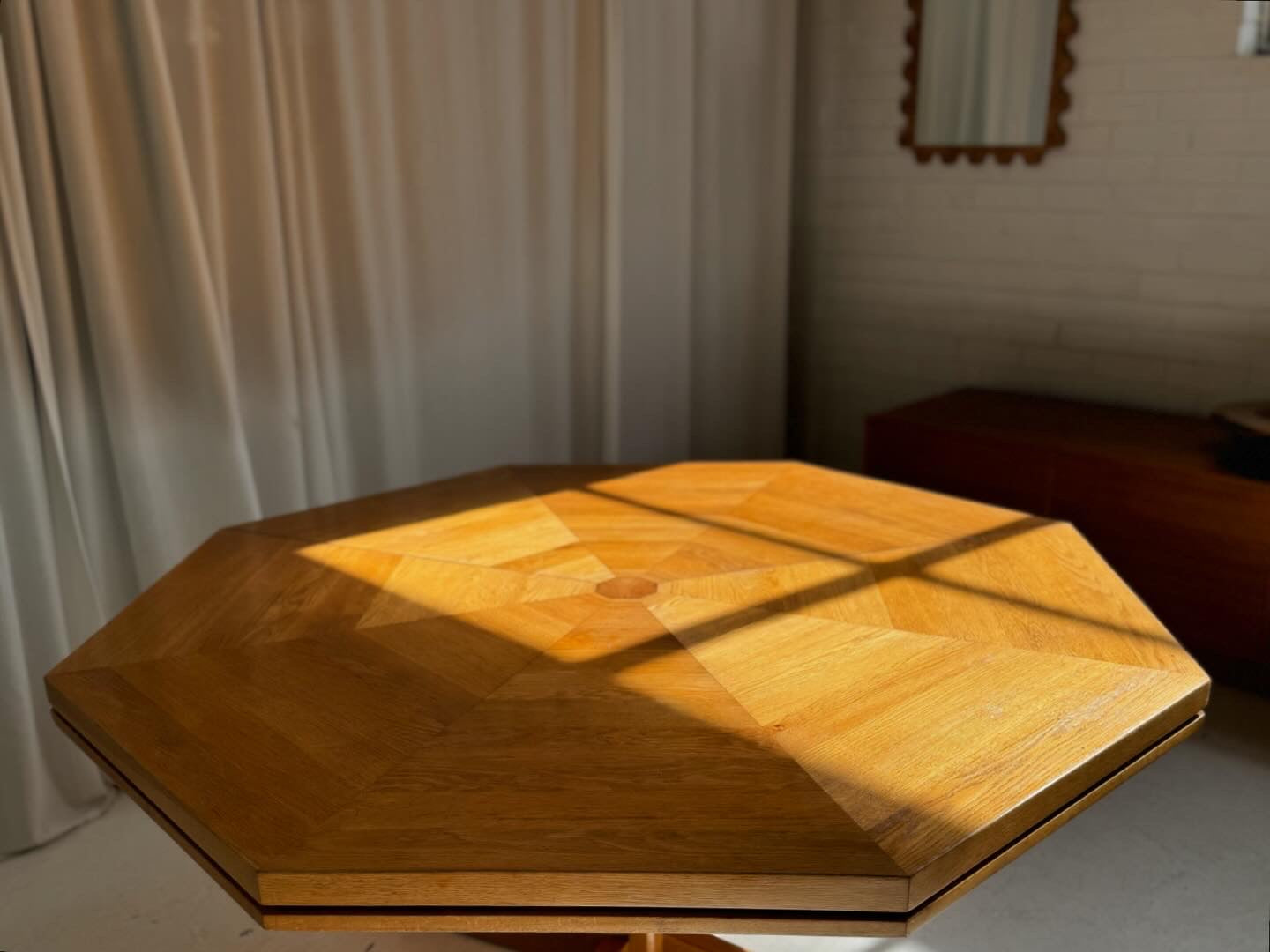 Restored Vintage Octagonal Wood Table