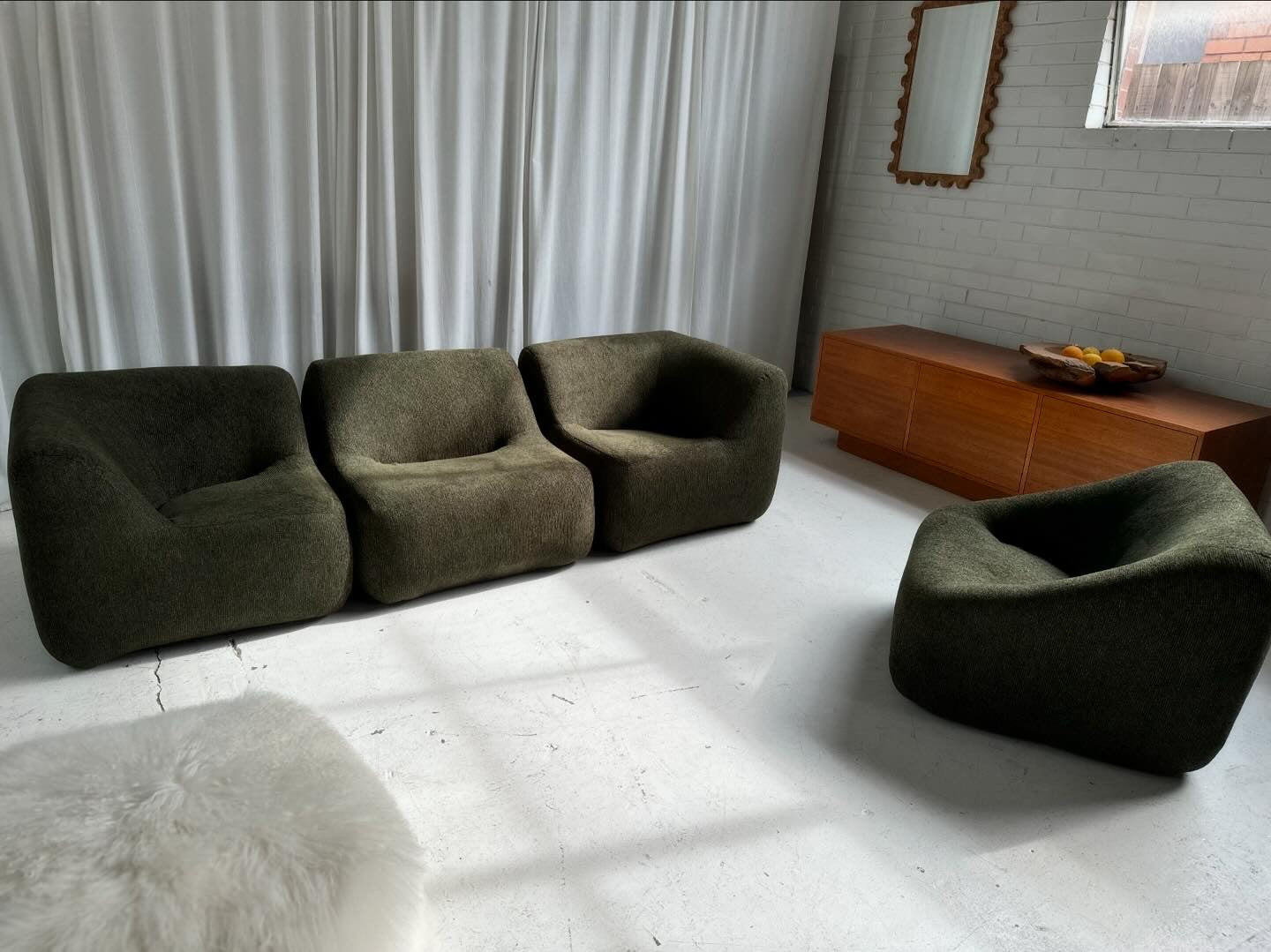 Vintage Featherston Numero IV Modular Sofa Set - Reupholstered (Green)