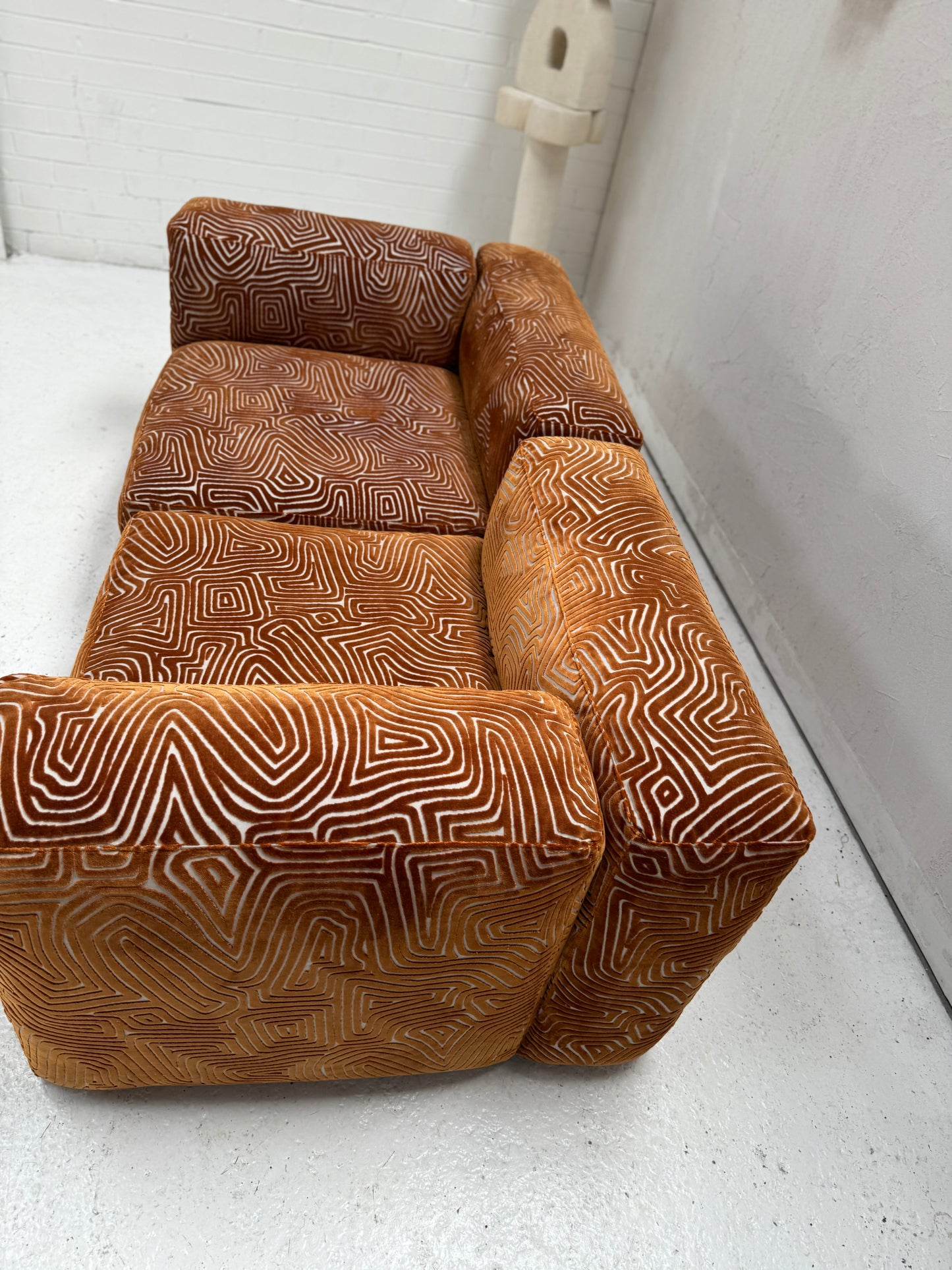 Custom Hay Mag Sofa Set - Tan Pattern