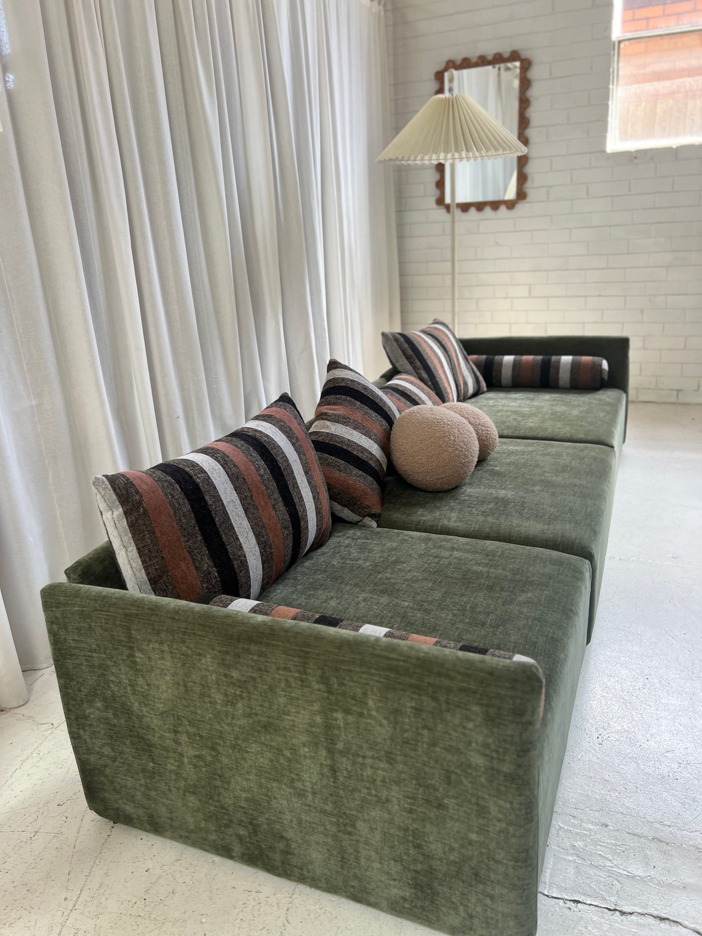 Bespoke 4 Piece Green Modular Sofa