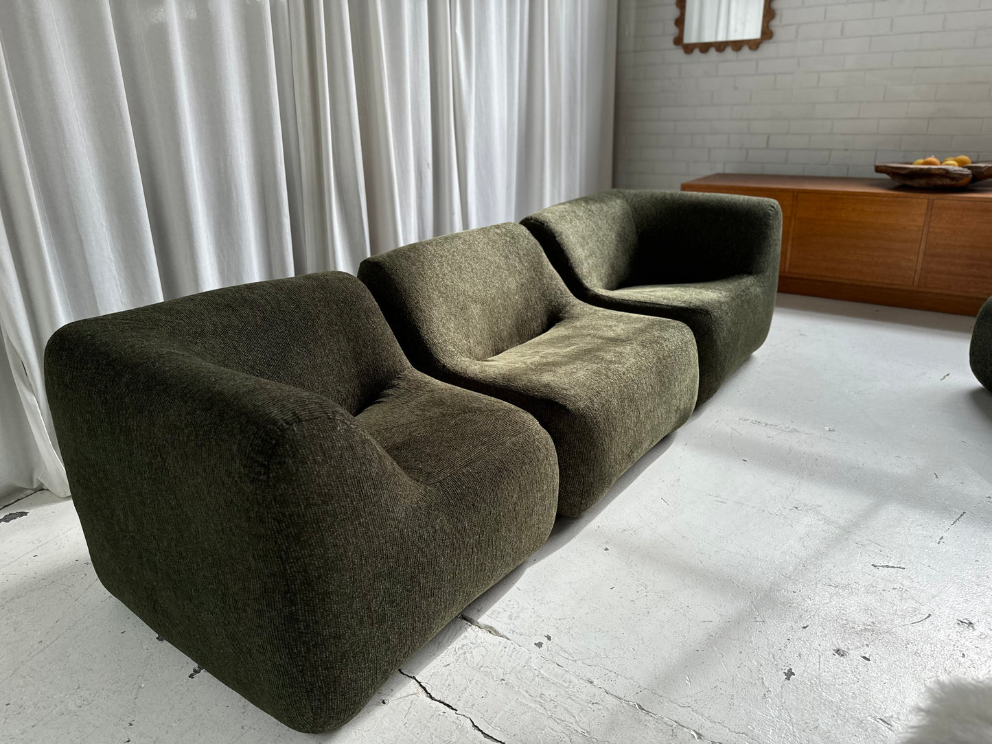 Vintage Featherston Numero IV Modular Sofa Set - Reupholstered (Green)