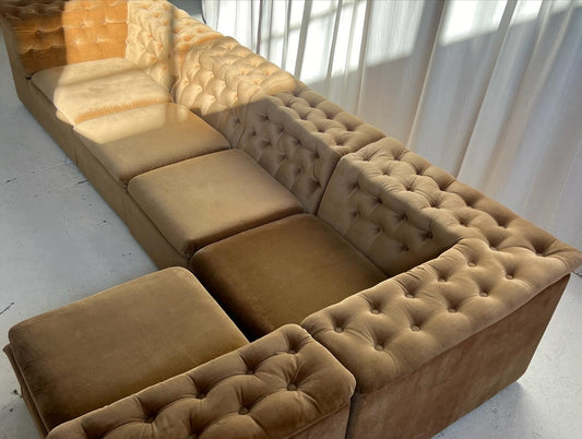 Brown Velvet Fler Modular Sofa