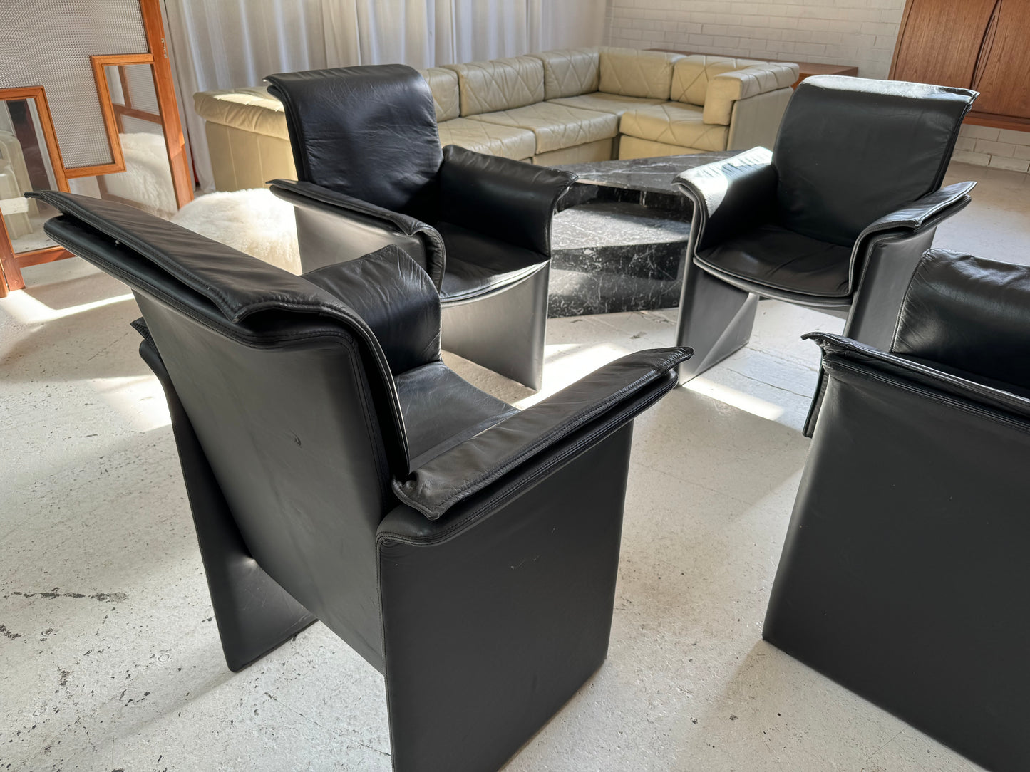 Italian Leather De Sede Style Chairs