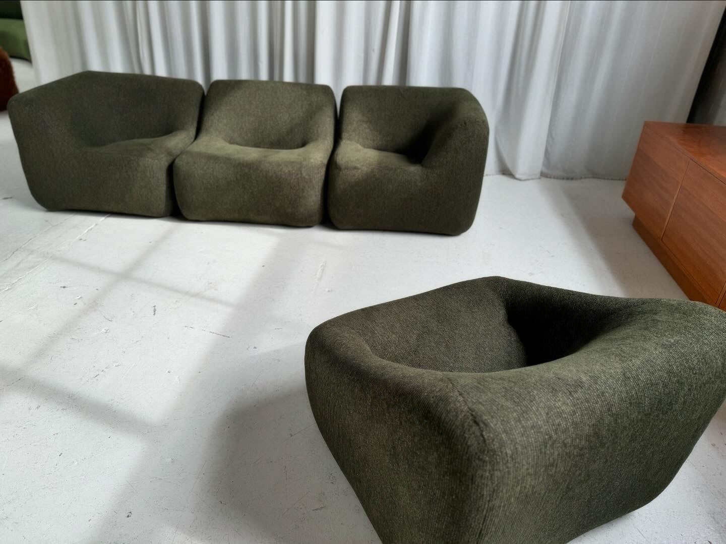 Vintage Featherston Numero IV Modular Sofa Set - Reupholstered (Green)