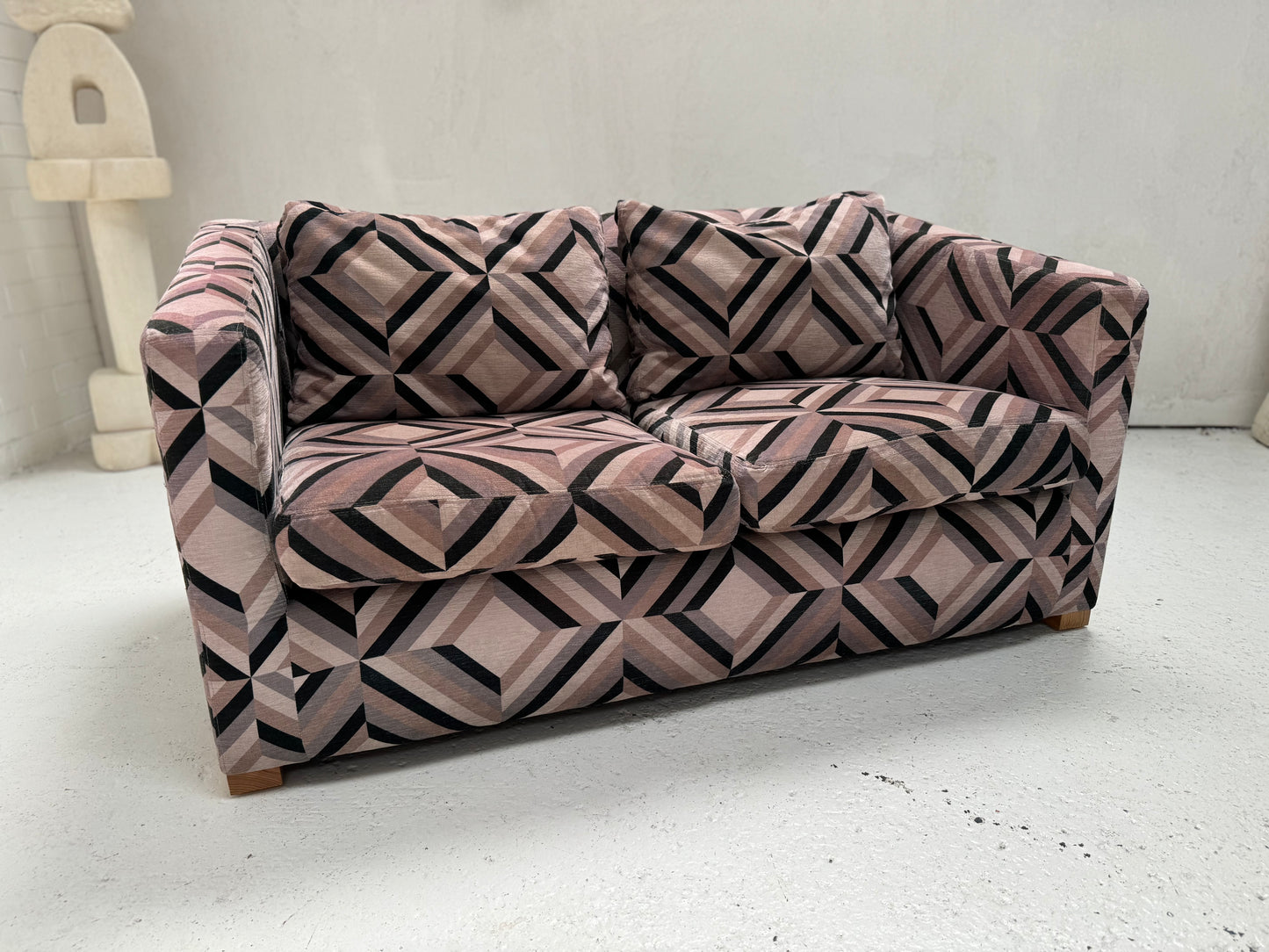 Vintage Geometric 2 Seater Sofa