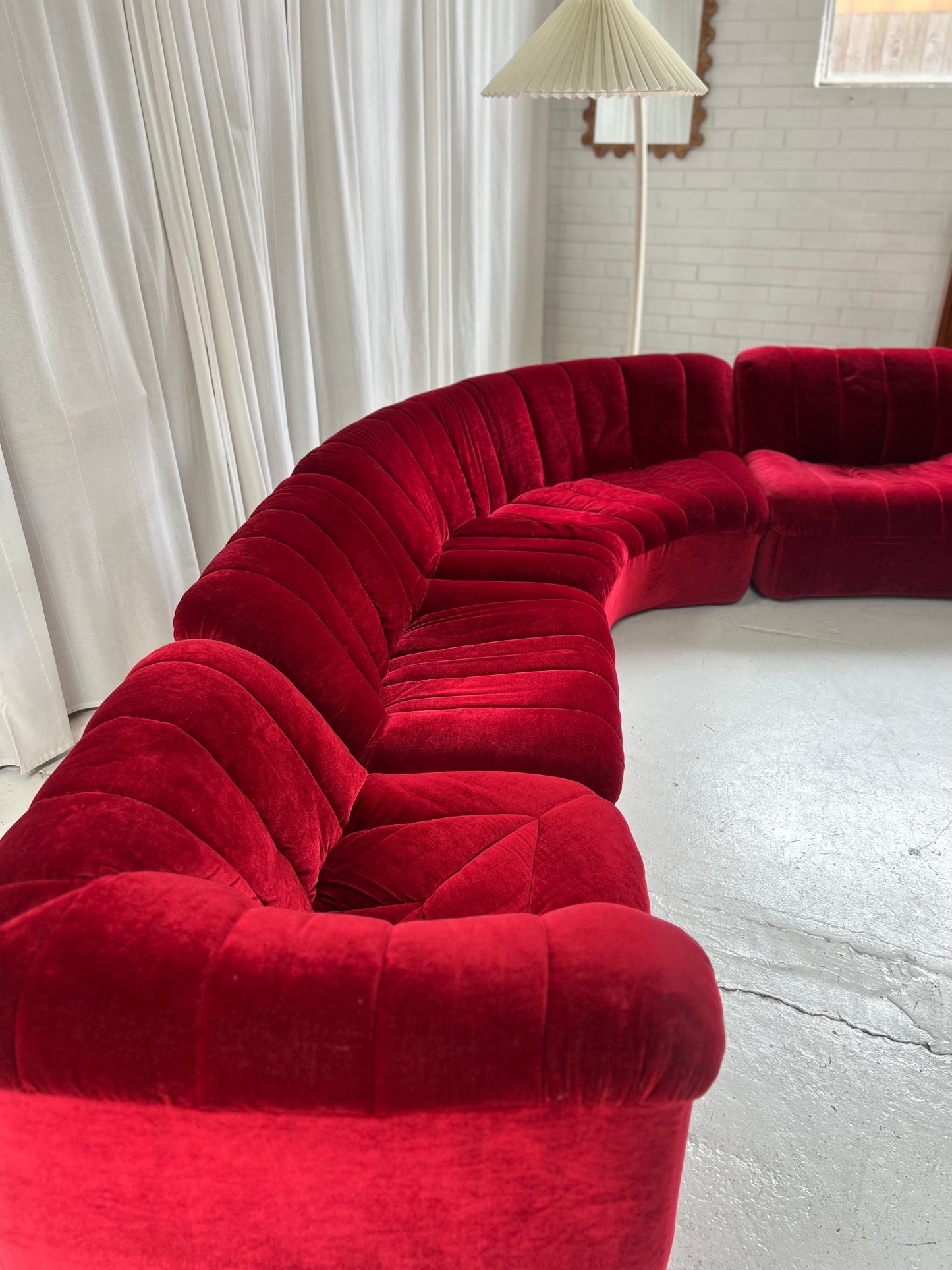 Vintage Featherston Numero Sofa Set - Ruby Velvet