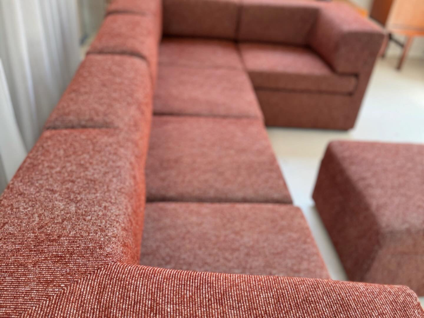 Restored 6 Piece Vintage Modular Sofa Set - Tweed Boucle