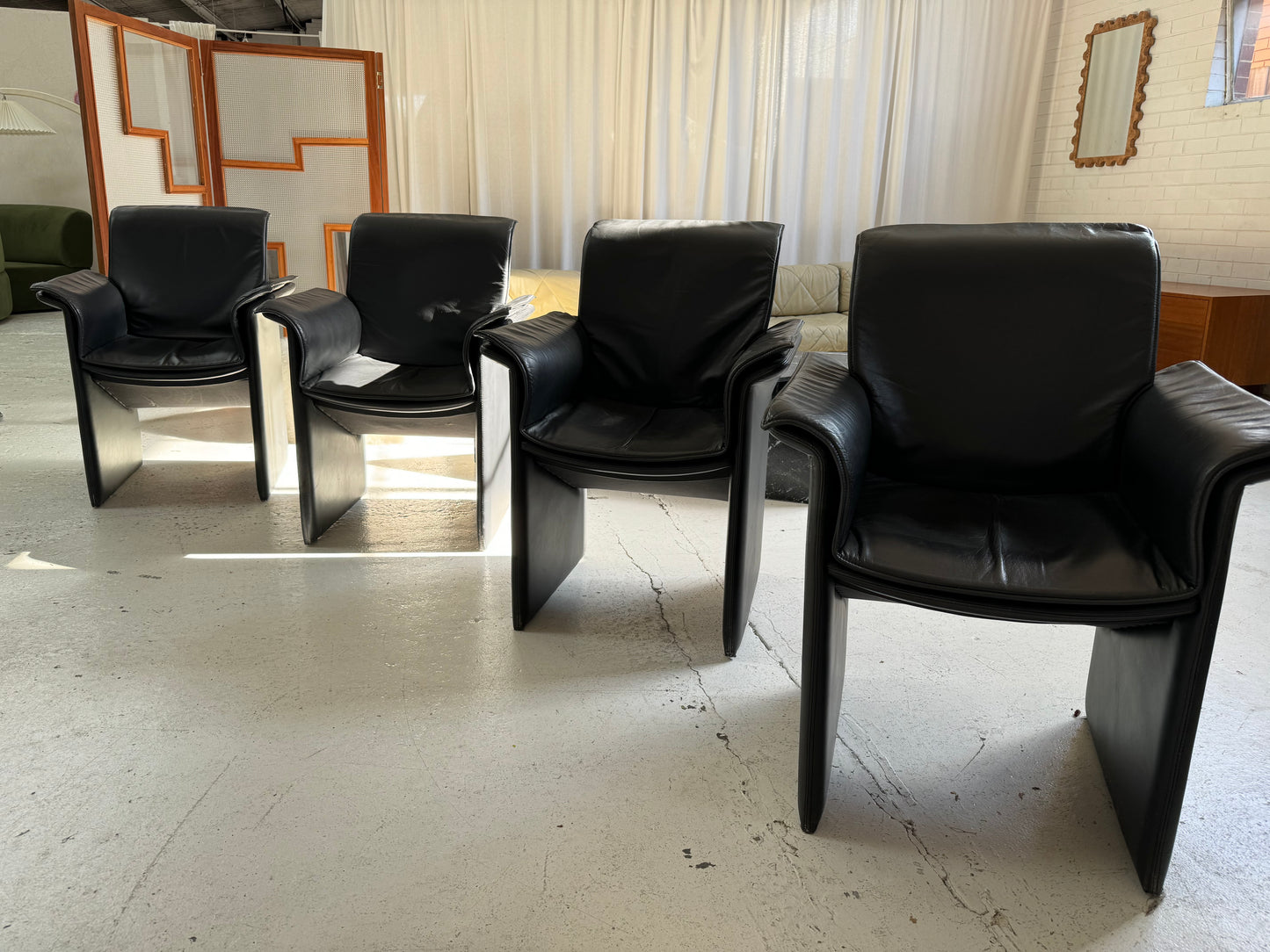 Italian Leather De Sede Style Chairs