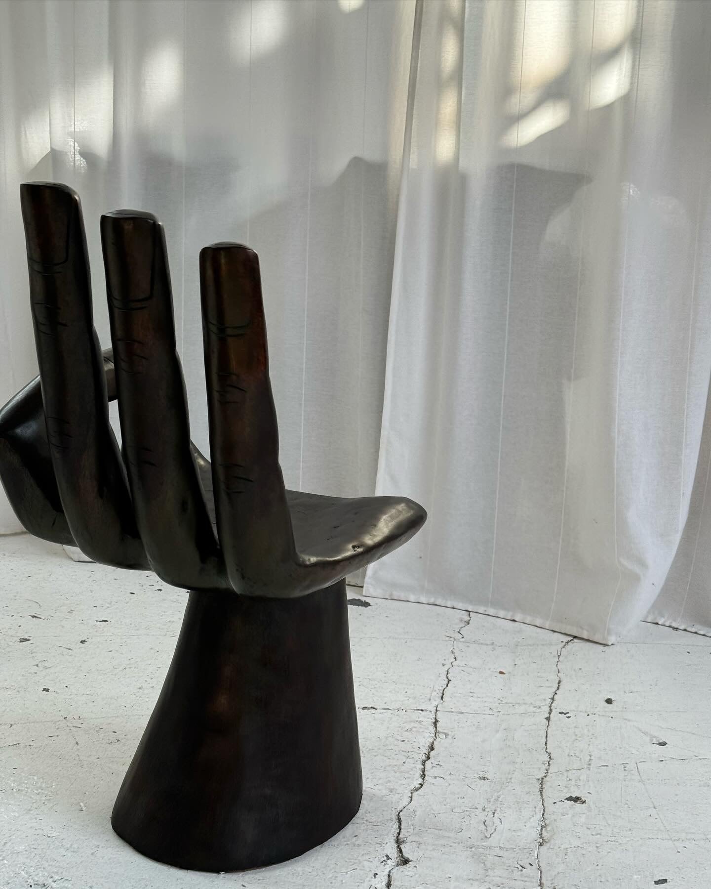 Sculptural Carved Wooden Hand Chairs