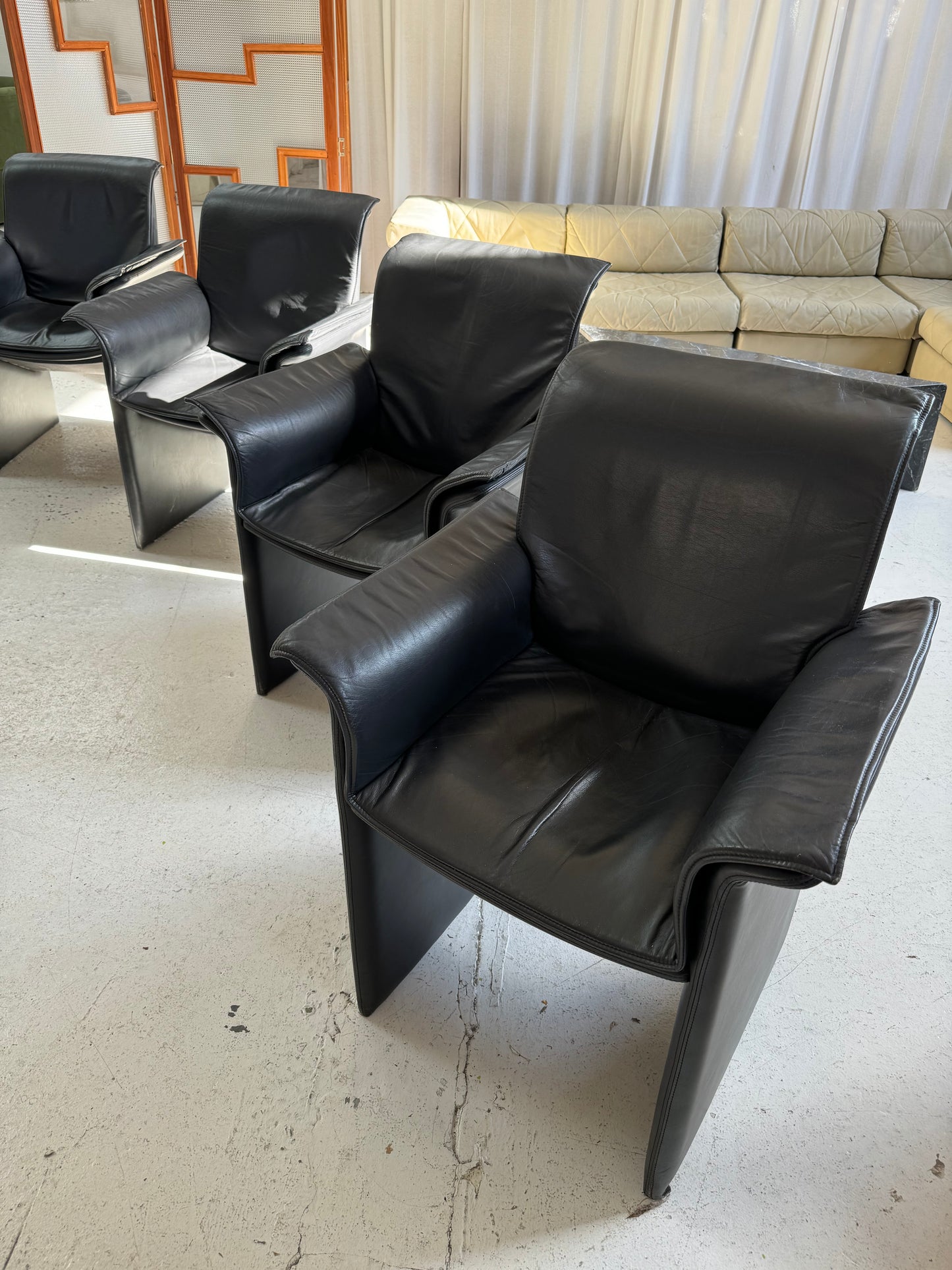 Italian Leather De Sede Style Chairs