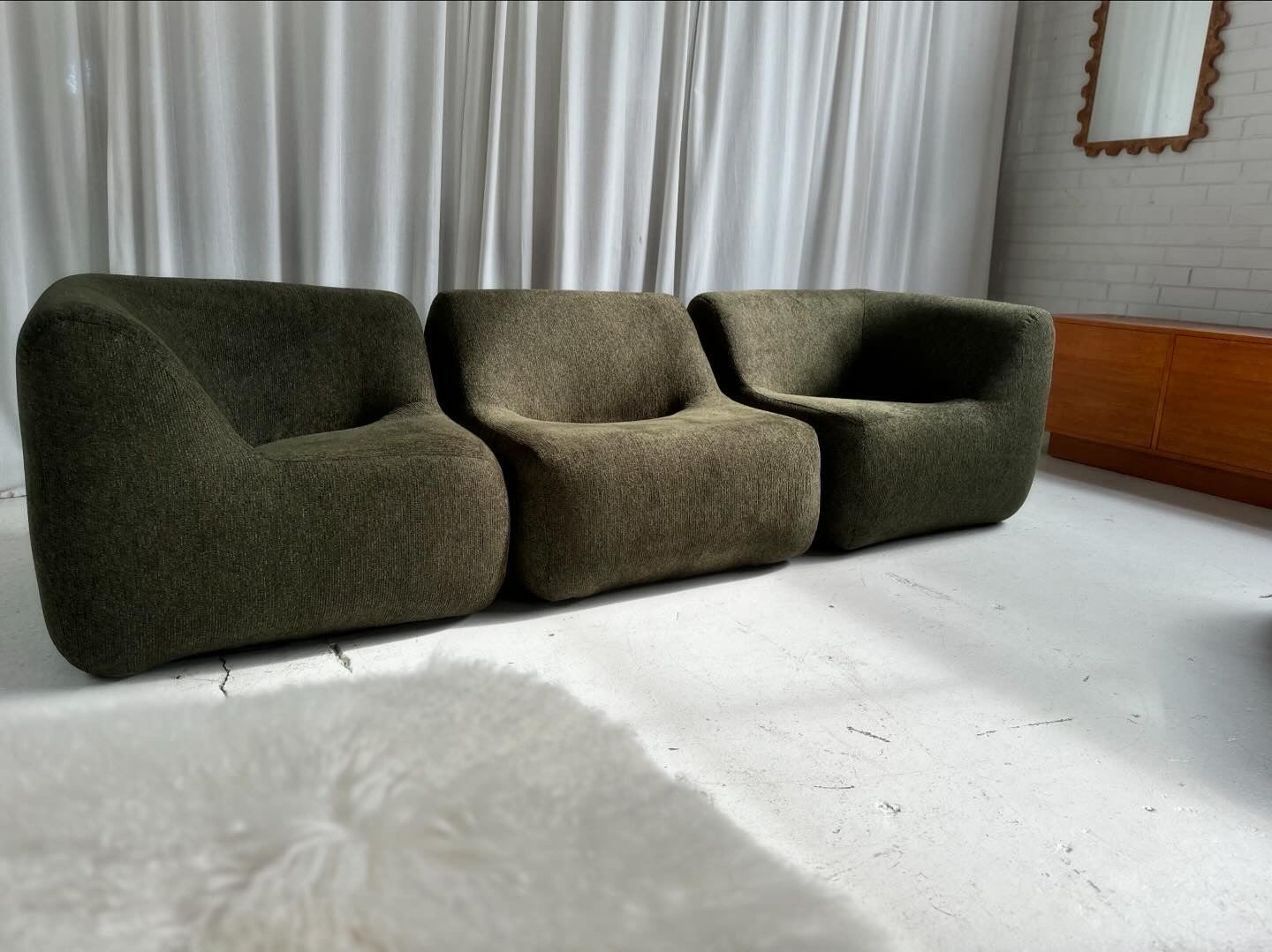 Vintage Featherston Numero IV Modular Sofa Set - Reupholstered (Green)