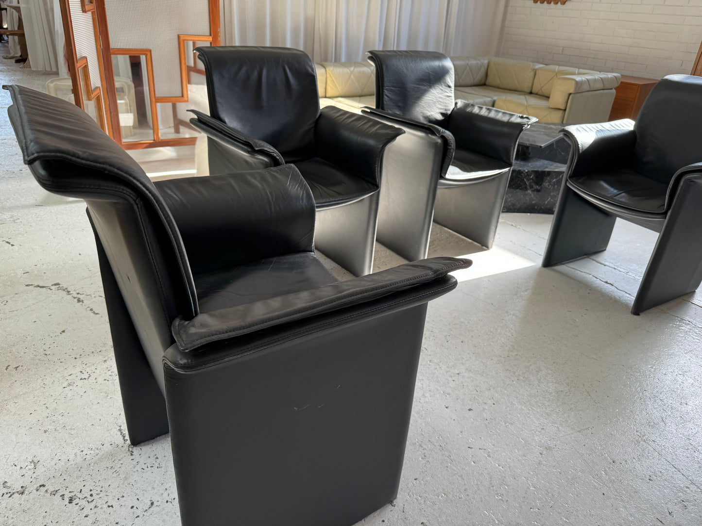 Italian Leather De Sede Style Chairs