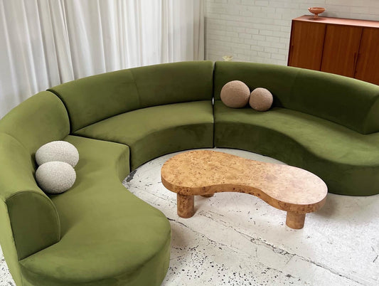 Large Green Curvy Sofa Set - Preorder